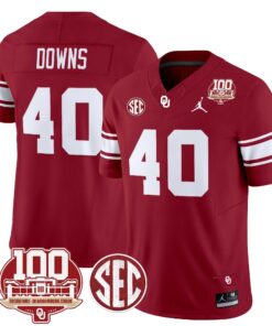 Oklahoma Sooners 100th Anniversary Patch Vapor Limited Jersey - All Stitched 79 1725613253664e44ef1e