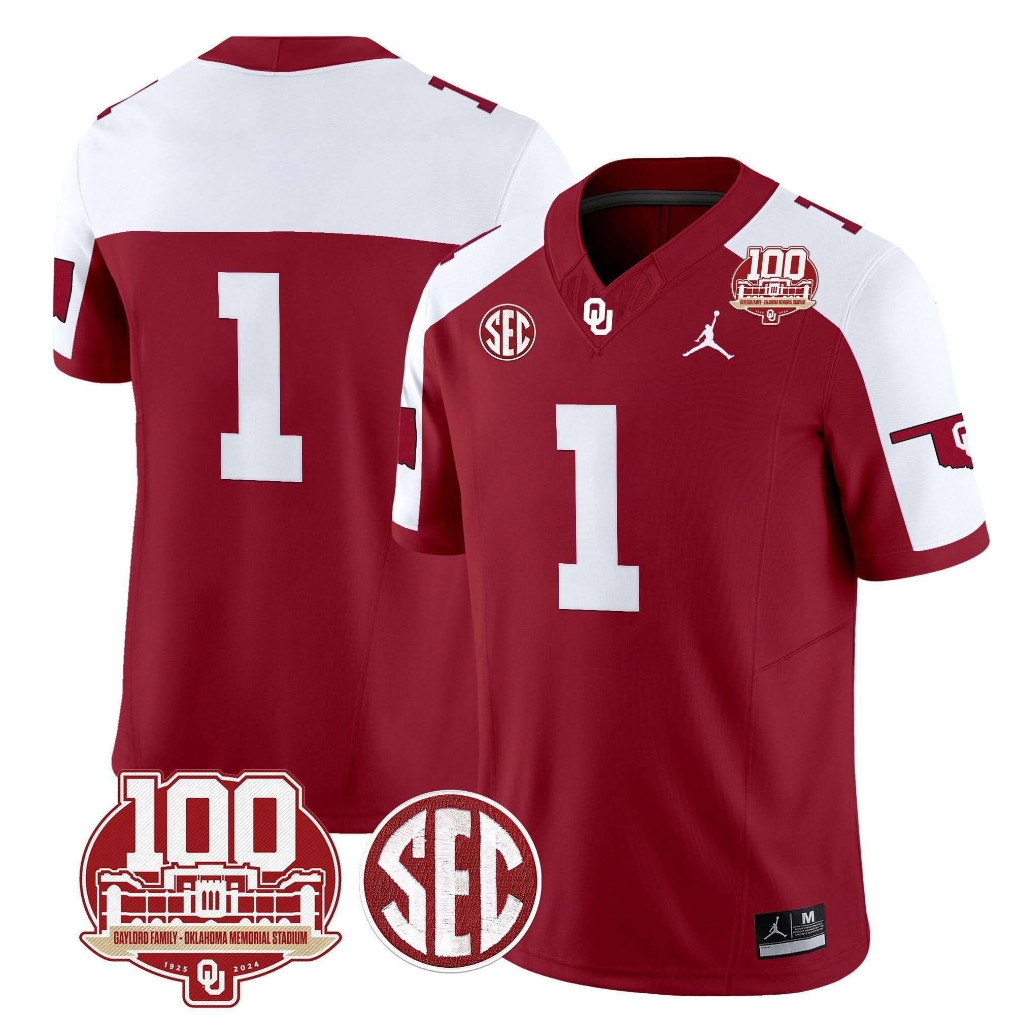 Oklahoma Sooners 100th Anniversary Patch Vapor Limited Jersey - All Stitched 29 Oklahoma Sooners 100th Anniversary Patch Vapor Limited Jersey - All Stitched - Image 29