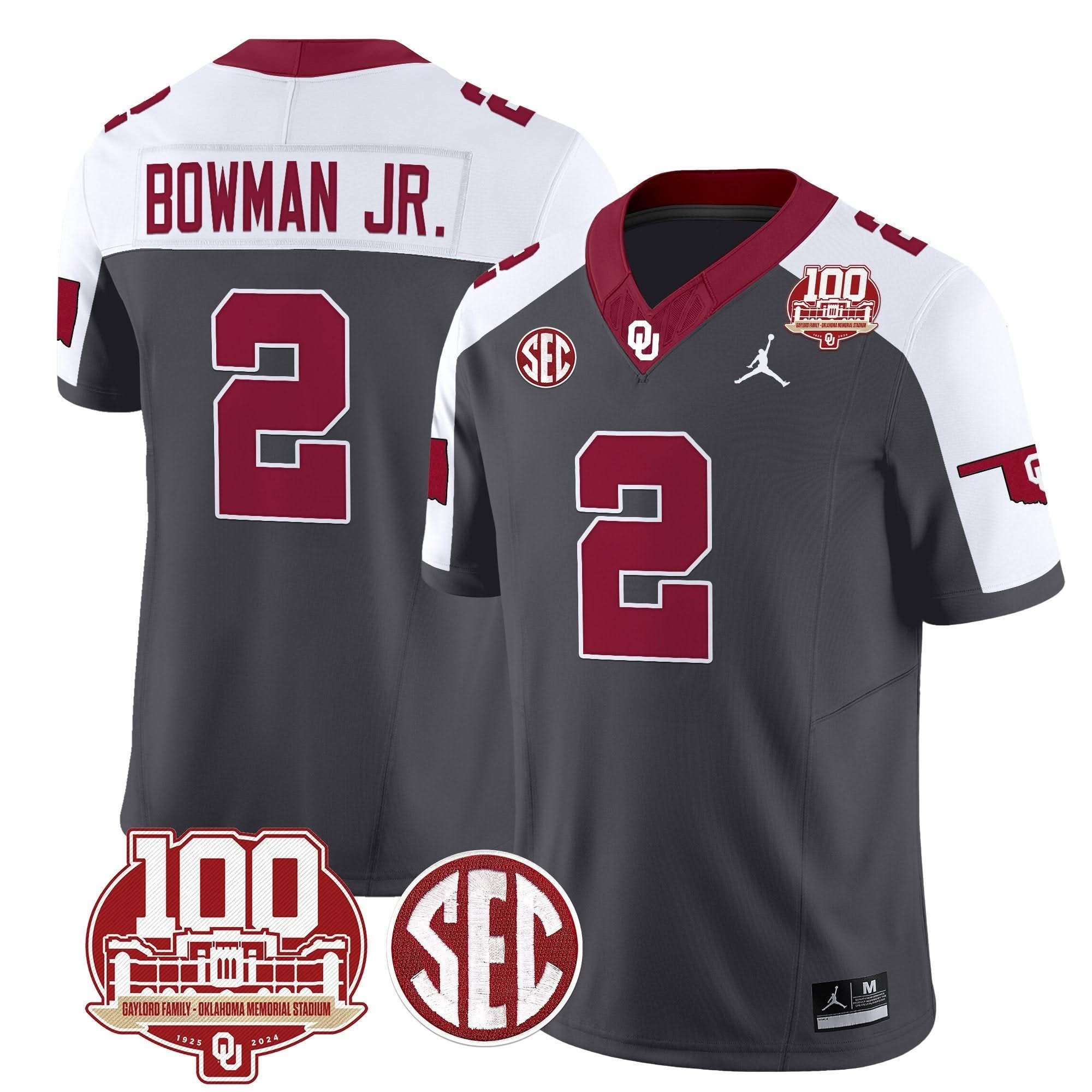 Oklahoma Sooners 100th Anniversary Patch Vapor Limited Jersey - All Stitched 36 Oklahoma Sooners 100th Anniversary Patch Vapor Limited Jersey - All Stitched - Image 36