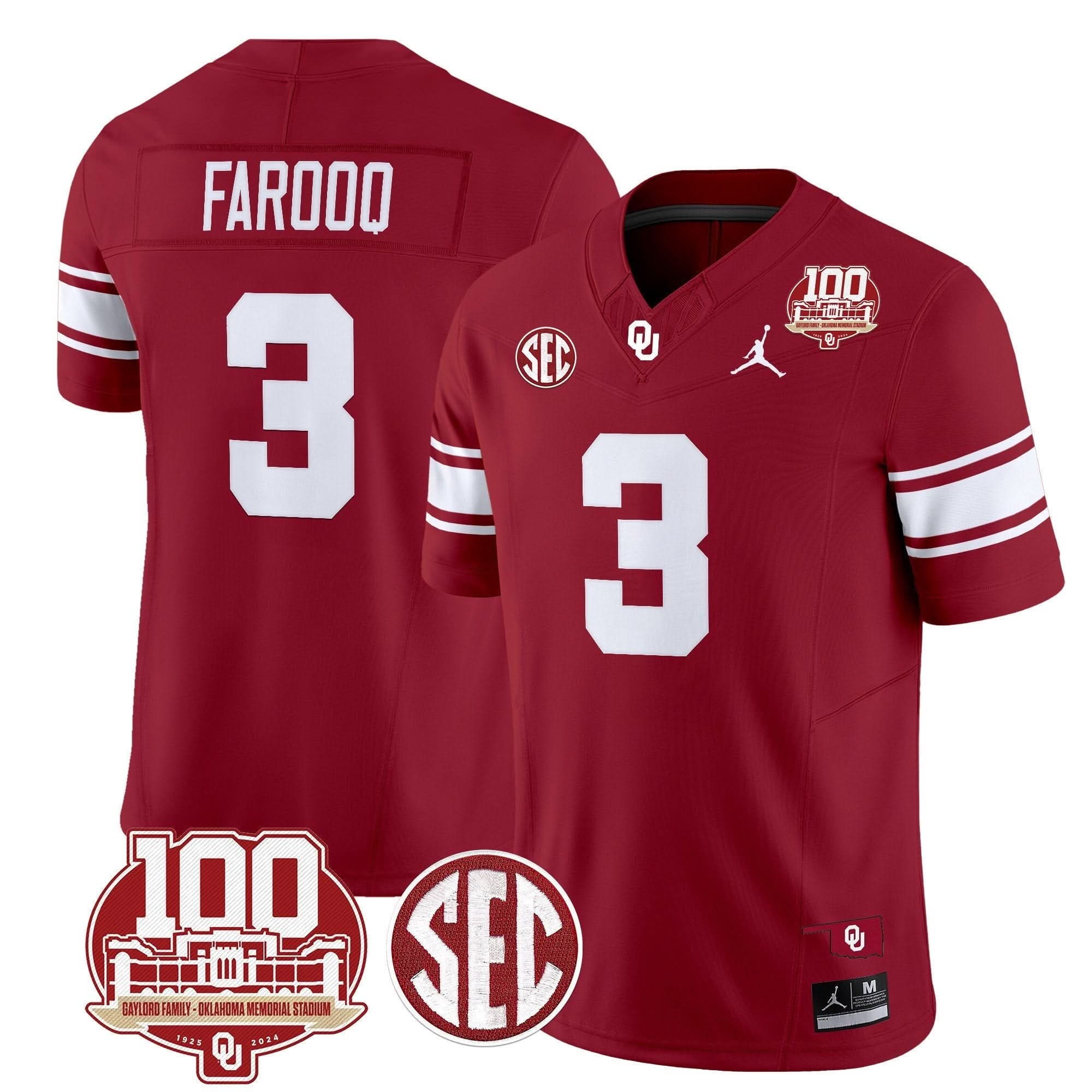 Oklahoma Sooners 100th Anniversary Patch Vapor Limited Jersey - All Stitched 34 Oklahoma Sooners 100th Anniversary Patch Vapor Limited Jersey - All Stitched - Image 34