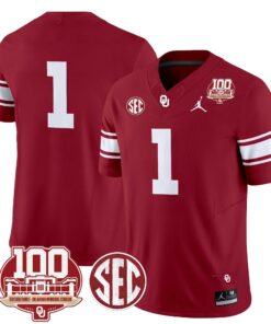 Oklahoma Sooners 100th Anniversary Patch Vapor Limited Jersey - All Stitched 81 1725613253a994576be6