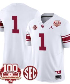 Oklahoma Sooners 100th Anniversary Patch Vapor Limited Jersey - All Stitched 55 17256132541140cc06a1