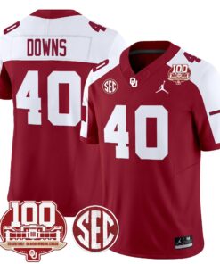 Oklahoma Sooners 100th Anniversary Patch Vapor Limited Jersey - All Stitched 68 17256132542ad04182f7