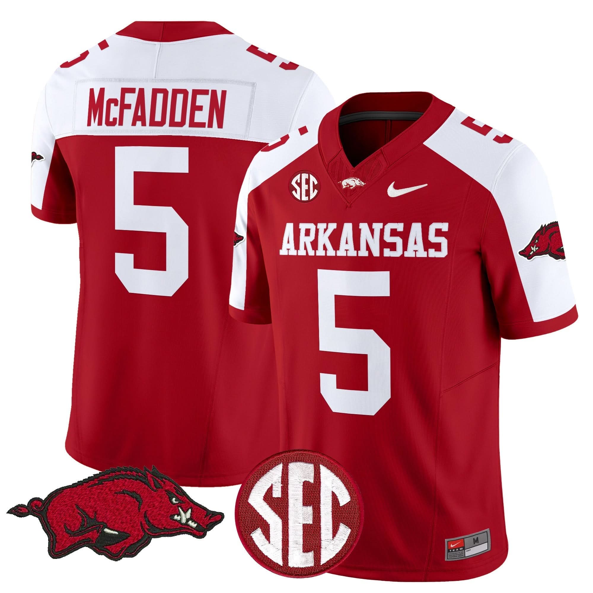 Arkansas Razorbacks Vapor Limited Jersey - All Stitched 4 Arkansas Razorbacks Vapor Limited Jersey - All Stitched - Image 4