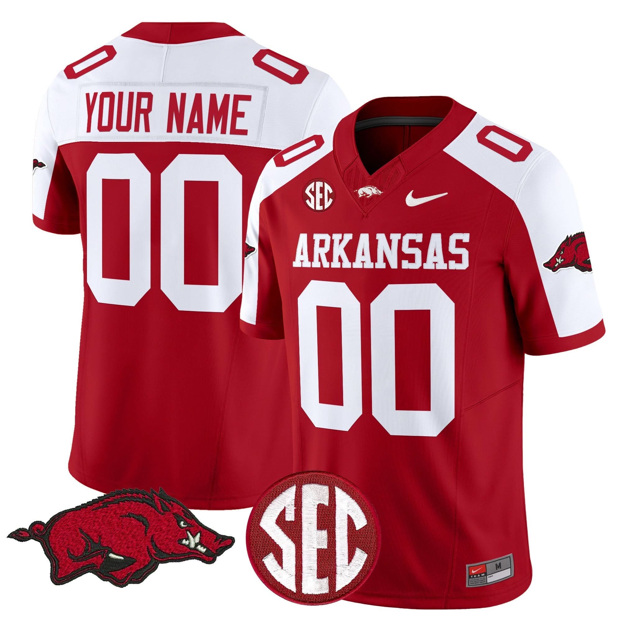 Custom Arkansas Razorbacks Jersey Name, Number Vapor Limited Stitched All Colors 2 Custom Arkansas Razorbacks Jersey Name, Number Vapor Limited Stitched All Colors - Image 2