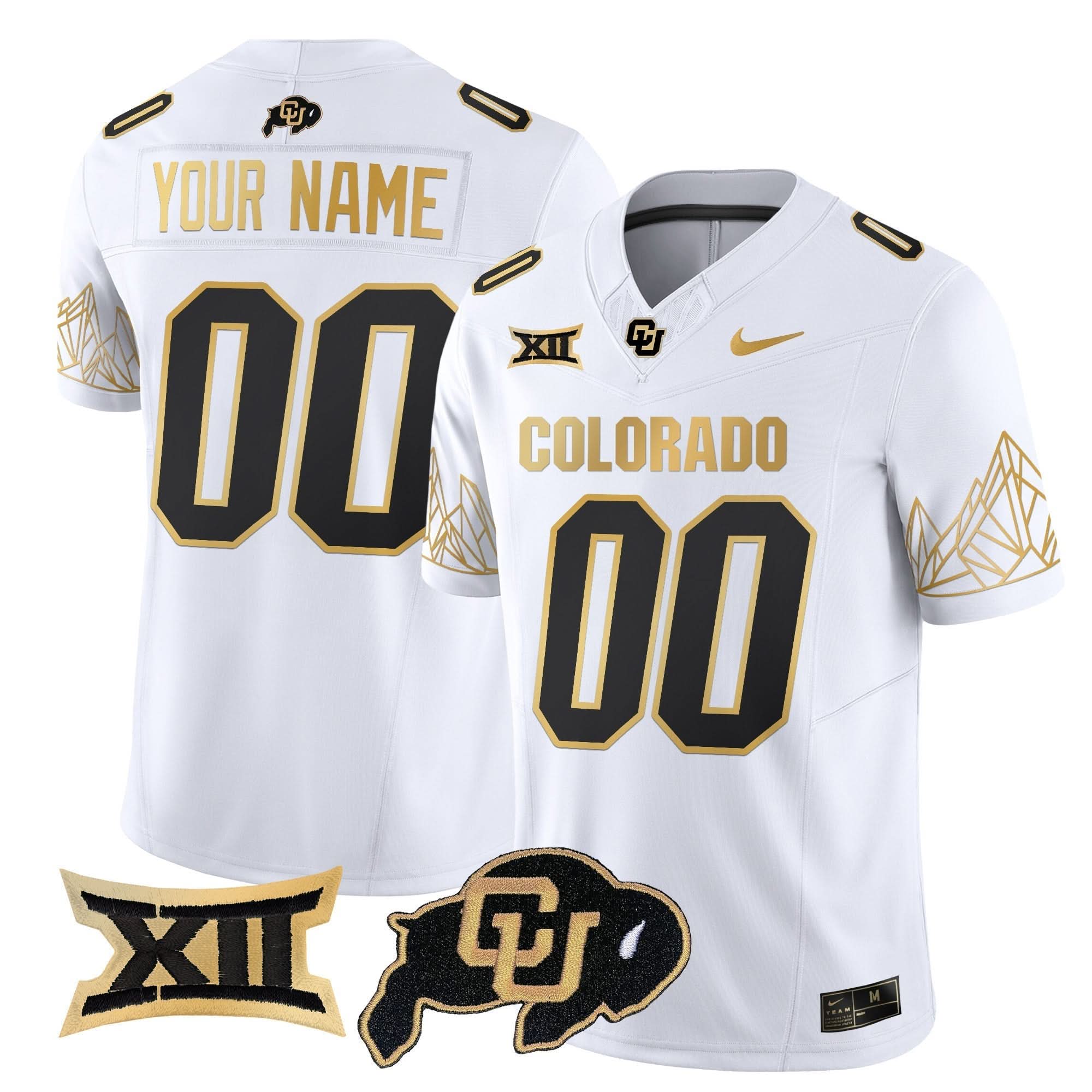 Custom Colorado Buffaloes Jersey Big 12 XII Patch Gold Vapor Limited - All Stitched 3 Custom Colorado Buffaloes Jersey Big 12 XII Patch Gold Vapor Limited - All Stitched - Image 3