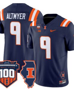 Alternative view of Illinois Fighting Illini 100th Memorial Stadium Patch Vapor Limited Jersey - All Stitched
