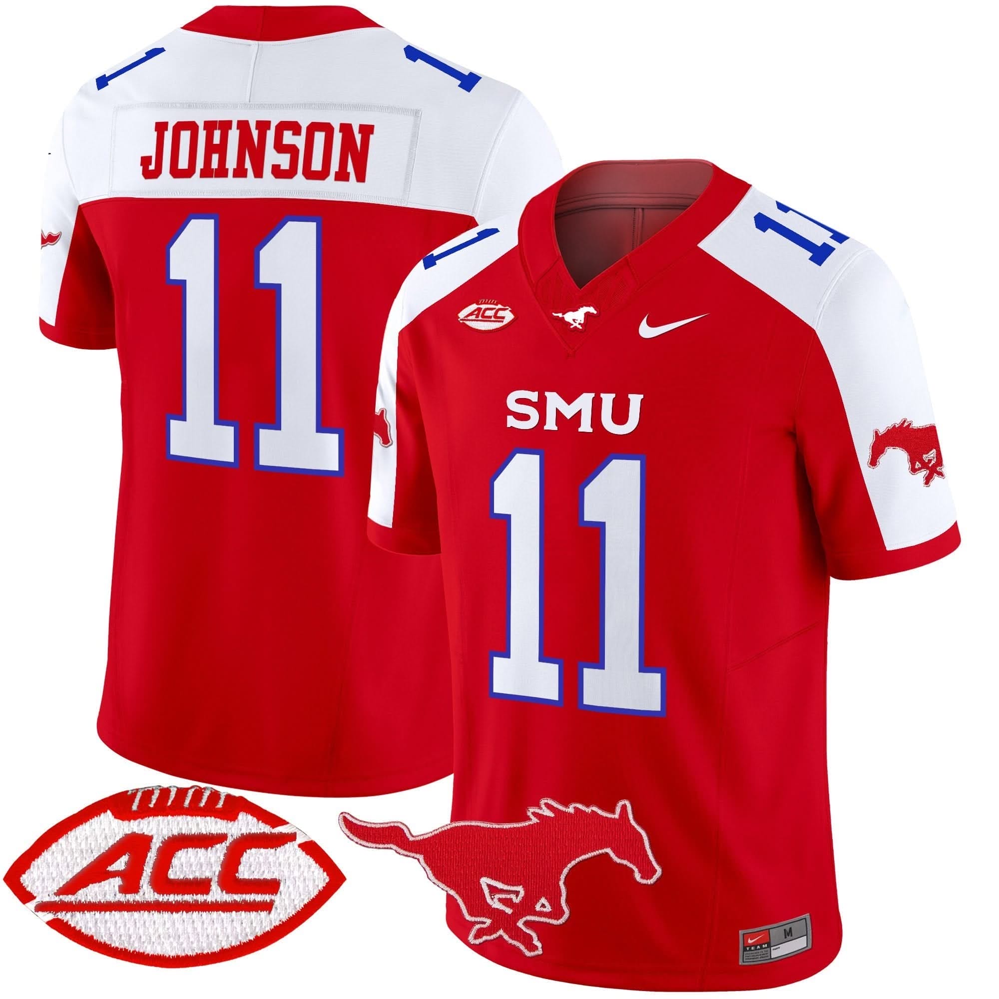 SMU Mustangs 2025 Vapor Limited Jersey - All Stitched 3 SMU Mustangs 2025 Vapor Limited Jersey - All Stitched - Image 3