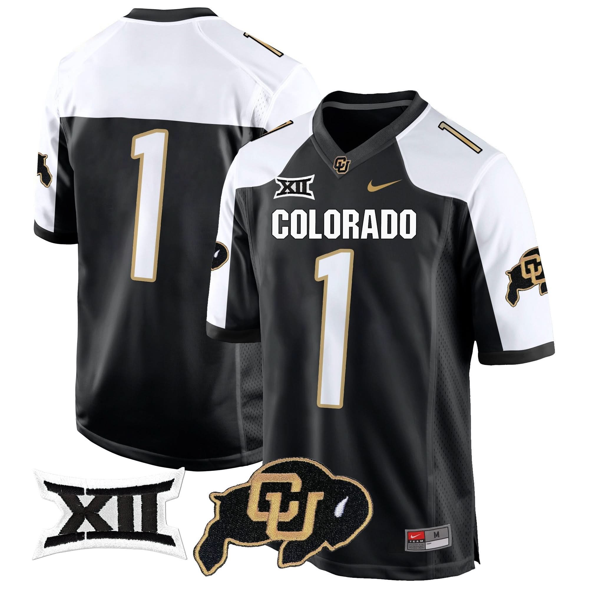Colorado Buffaloes Big 12 XII Patch Game Jersey V2 - All Stitched 47 Colorado Buffaloes Big 12 XII Patch Game Jersey V2 - All Stitched - Image 47