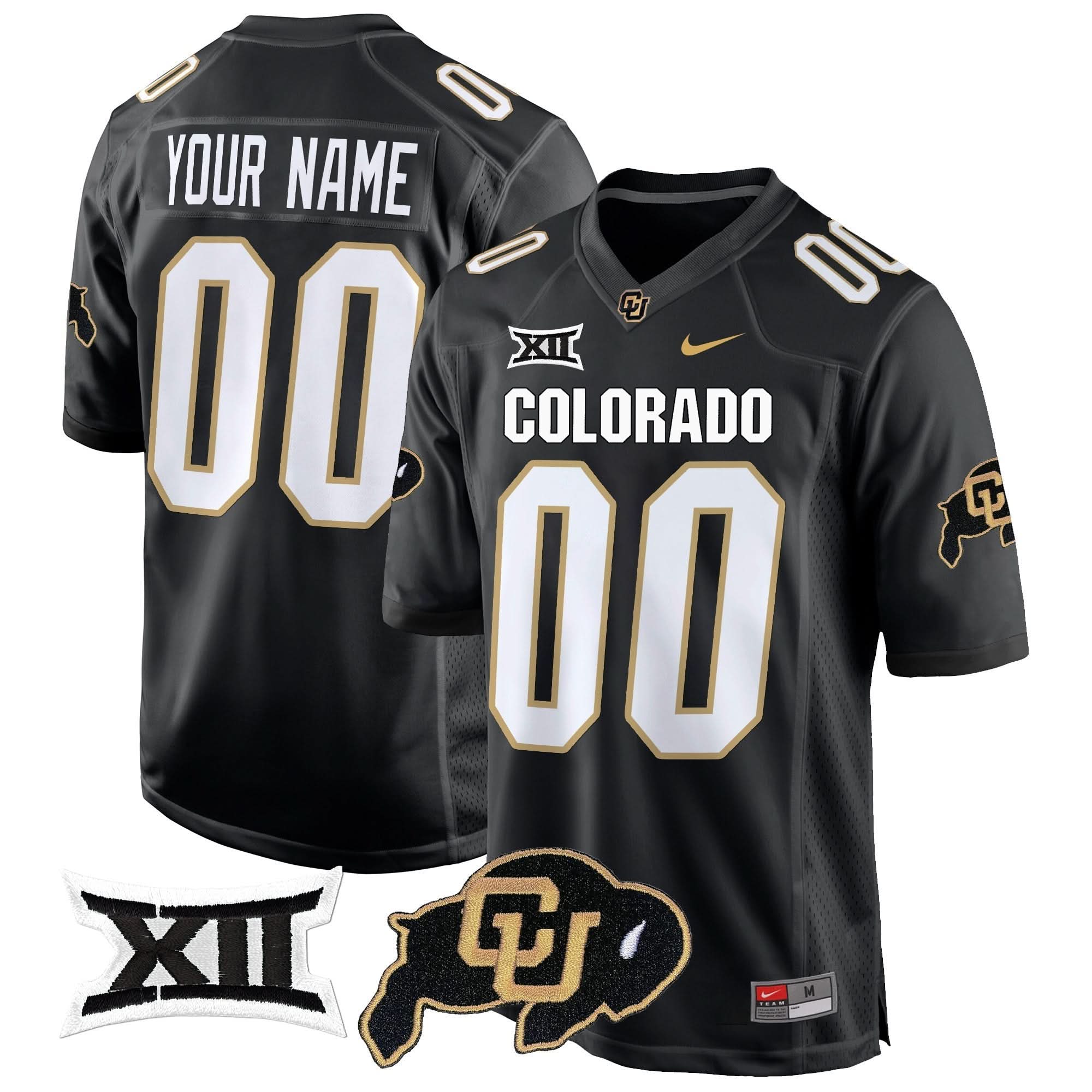 Custom Colorado Buffaloes Jersey Big 12 XII Patch Game V2 - All Stitched Colors 2 Custom Colorado Buffaloes Jersey Big 12 XII Patch Game V2 - All Stitched Colors - Image 2