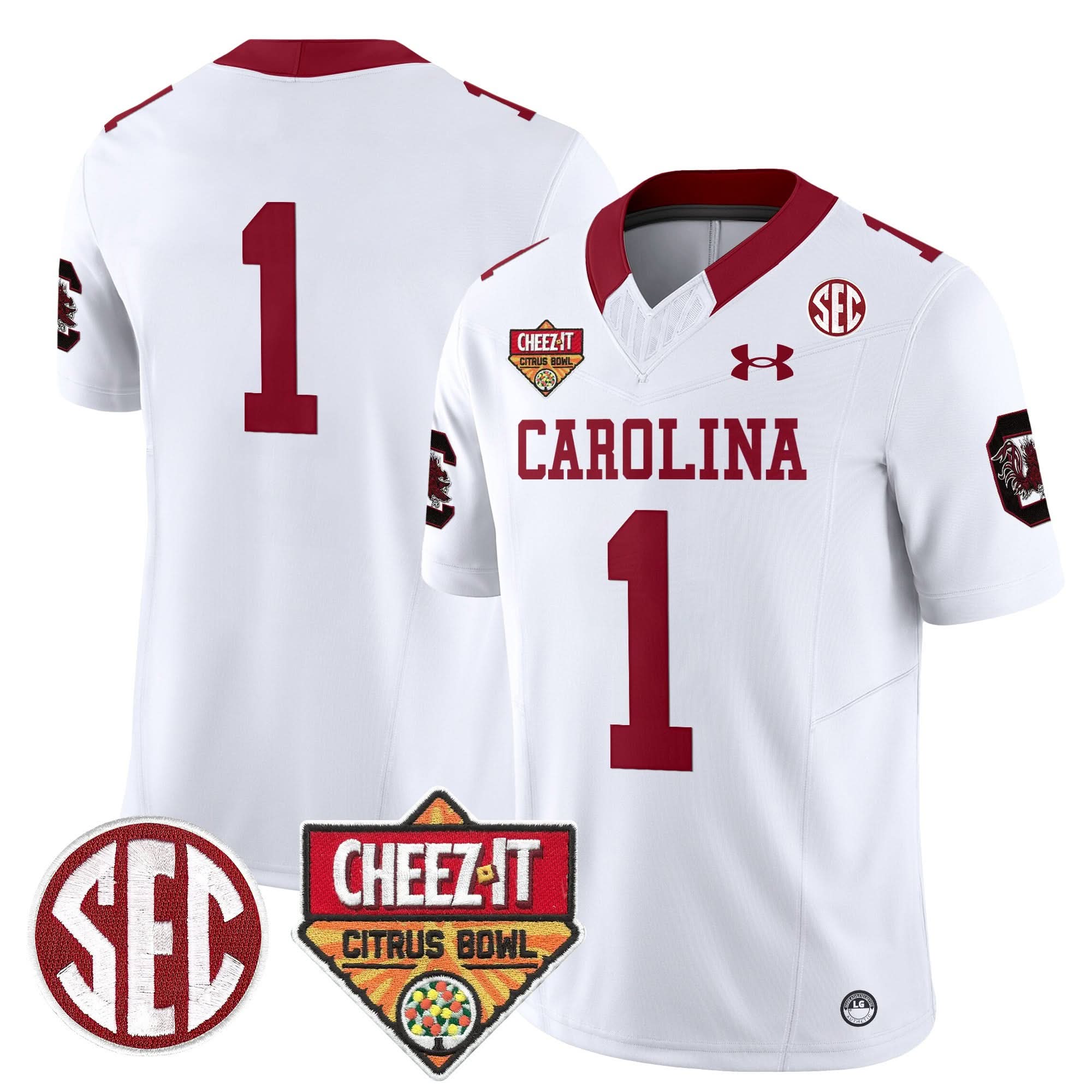 South Carolina Gamecocks 1980 Throwback Cheez-It Citrus Bowl Patch Vapor Limited Jersey - All Stitched 17 South Carolina Gamecocks 1980 Throwback Cheez-It Citrus Bowl Patch Vapor Limited Jersey - All Stitched - Image 17