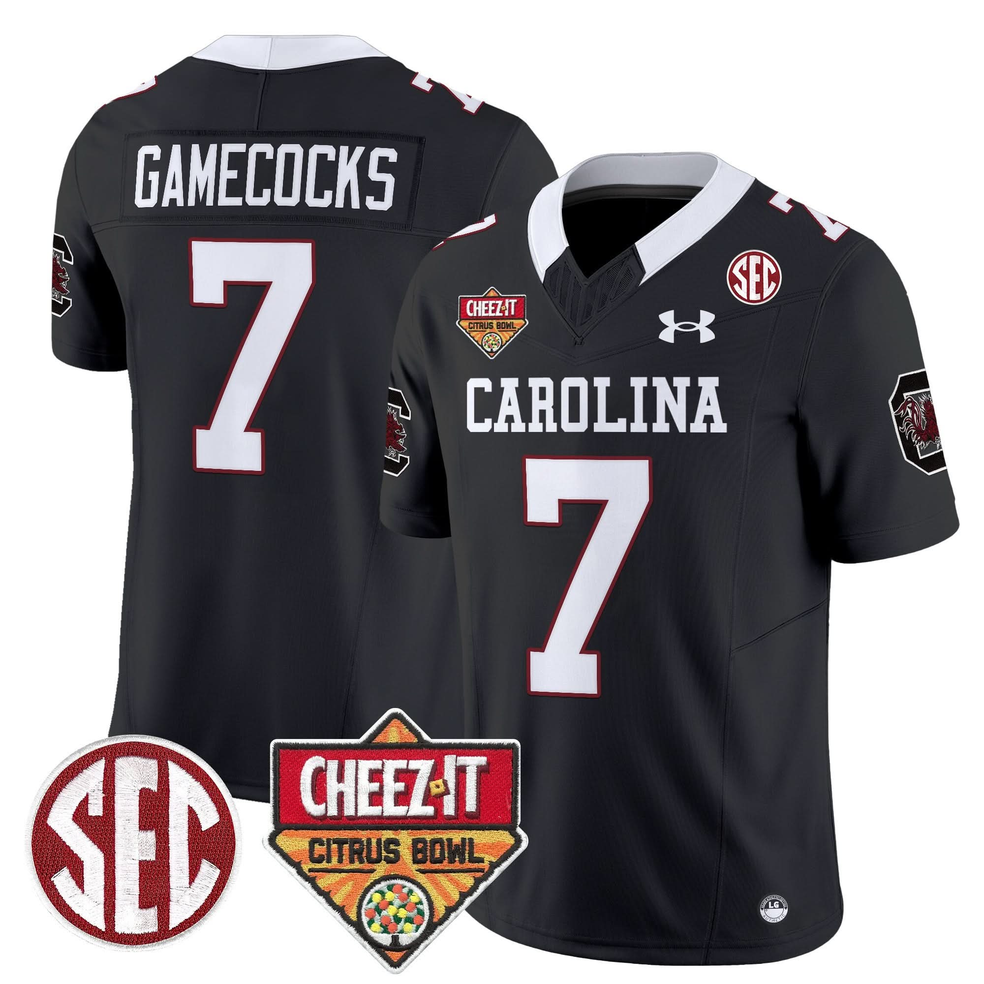 South Carolina Gamecocks 1980 Throwback Cheez-It Citrus Bowl Patch Vapor Limited Jersey - All Stitched 6 South Carolina Gamecocks 1980 Throwback Cheez-It Citrus Bowl Patch Vapor Limited Jersey - All Stitched - Image 6