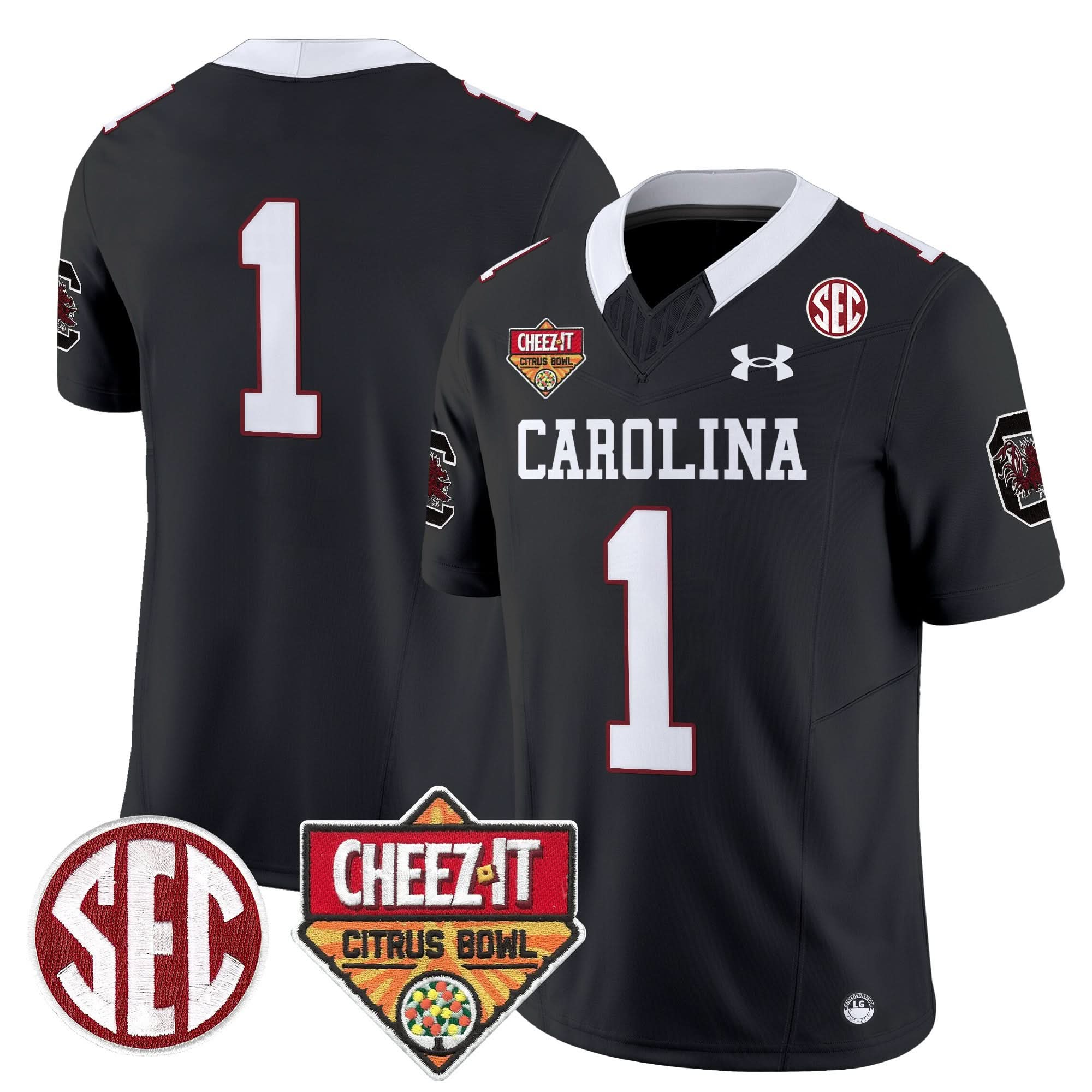 South Carolina Gamecocks 1980 Throwback Cheez-It Citrus Bowl Patch Vapor Limited Jersey - All Stitched 8 South Carolina Gamecocks 1980 Throwback Cheez-It Citrus Bowl Patch Vapor Limited Jersey - All Stitched - Image 8