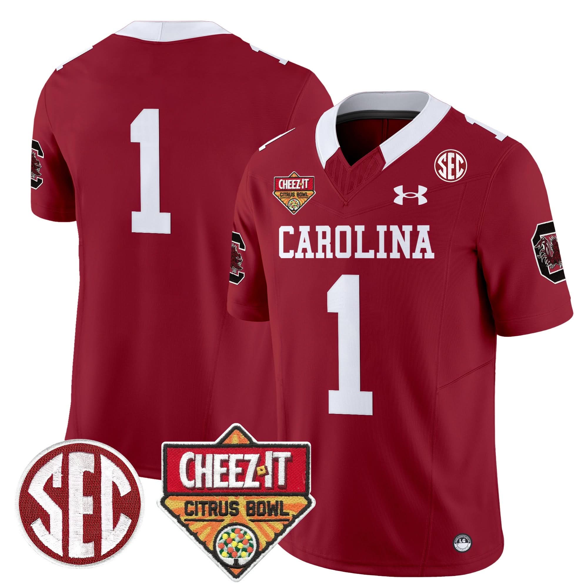 South Carolina Gamecocks 1980 Throwback Cheez-It Citrus Bowl Patch Vapor Limited Jersey - All Stitched 39 South Carolina Gamecocks 1980 Throwback Cheez-It Citrus Bowl Patch Vapor Limited Jersey - All Stitched - Image 39