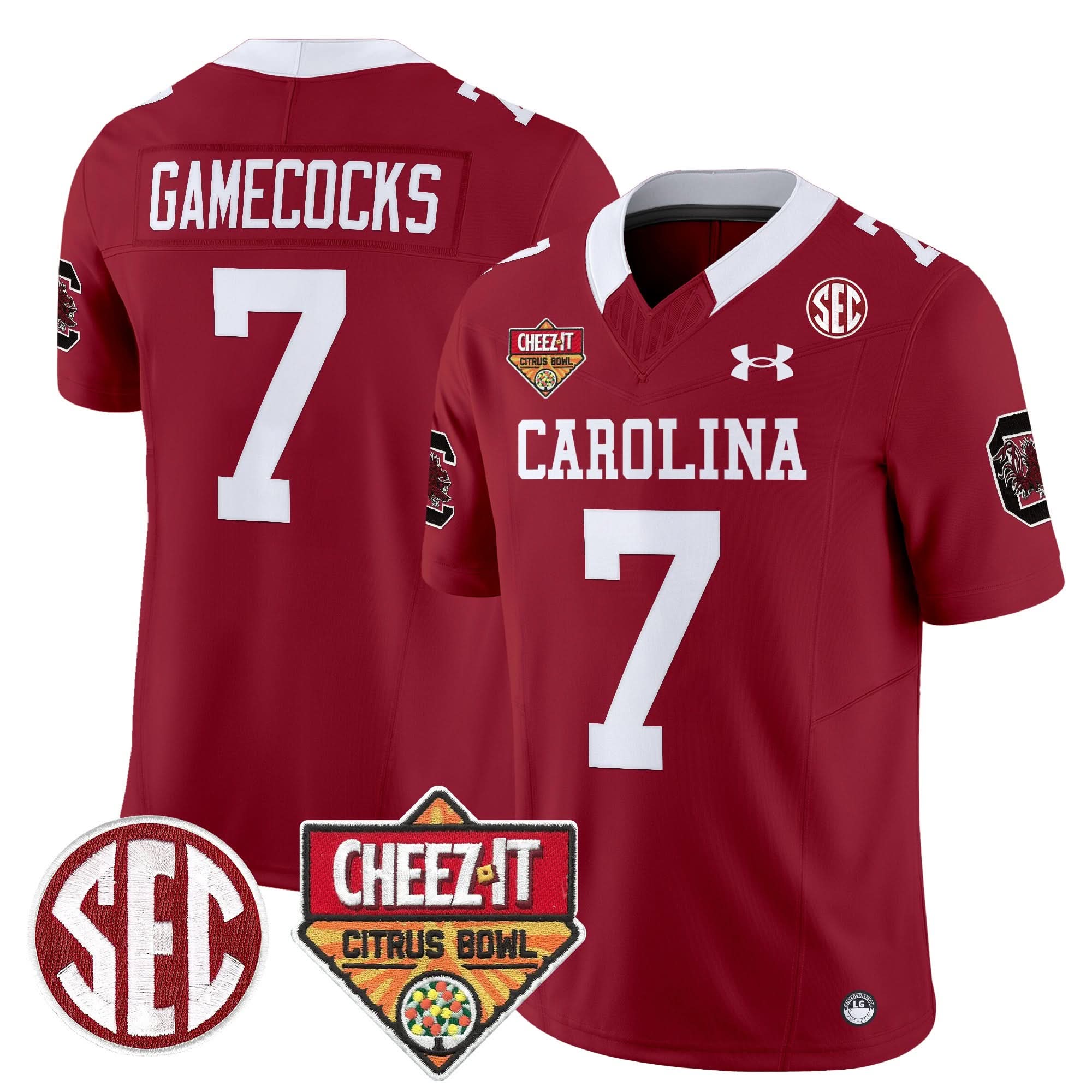 South Carolina Gamecocks 1980 Throwback Cheez-It Citrus Bowl Patch Vapor Limited Jersey - All Stitched 37 South Carolina Gamecocks 1980 Throwback Cheez-It Citrus Bowl Patch Vapor Limited Jersey - All Stitched - Image 37