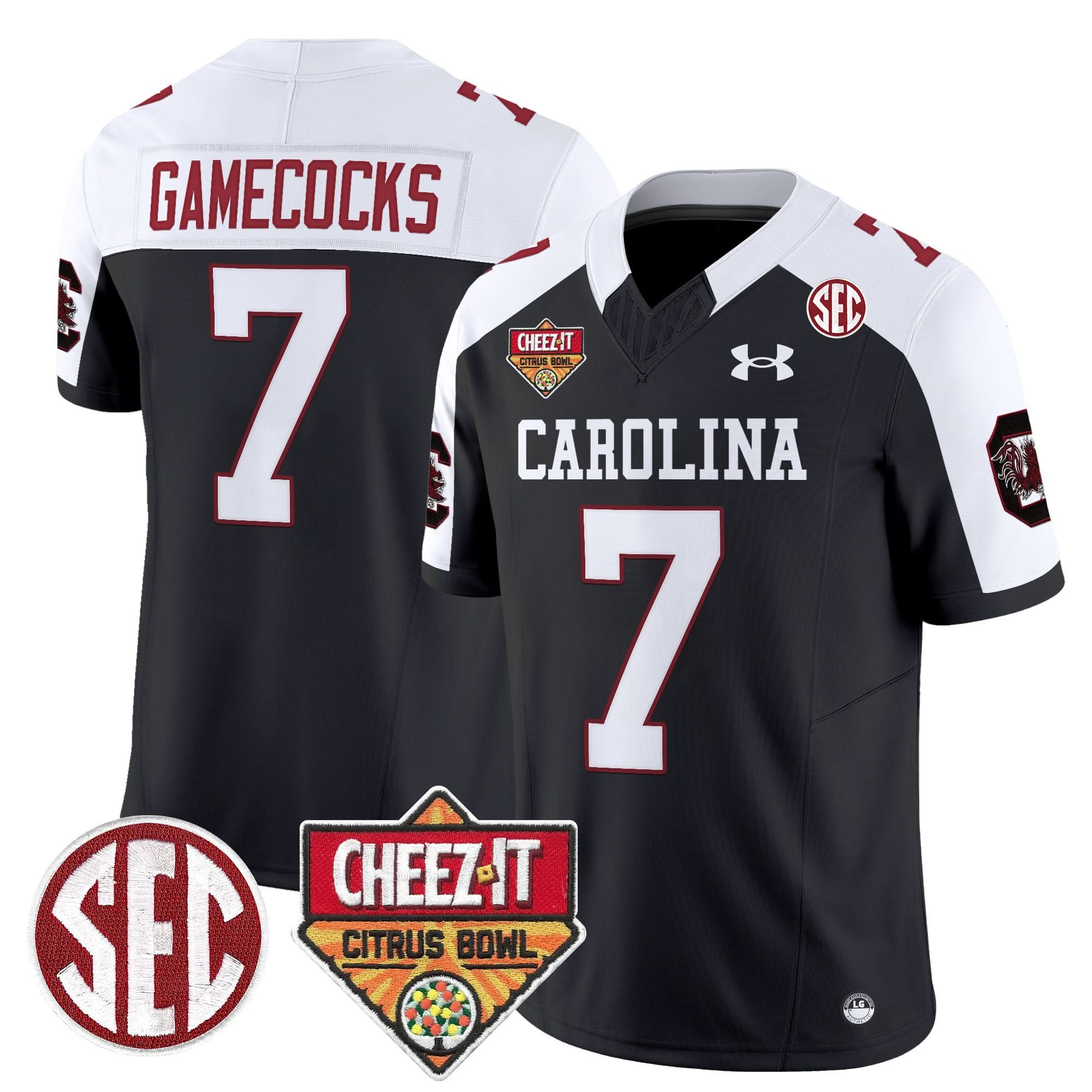 South Carolina Gamecocks 1980 Throwback Cheez-It Citrus Bowl Patch Vapor Limited Jersey - All Stitched 32 South Carolina Gamecocks 1980 Throwback Cheez-It Citrus Bowl Patch Vapor Limited Jersey - All Stitched - Image 32