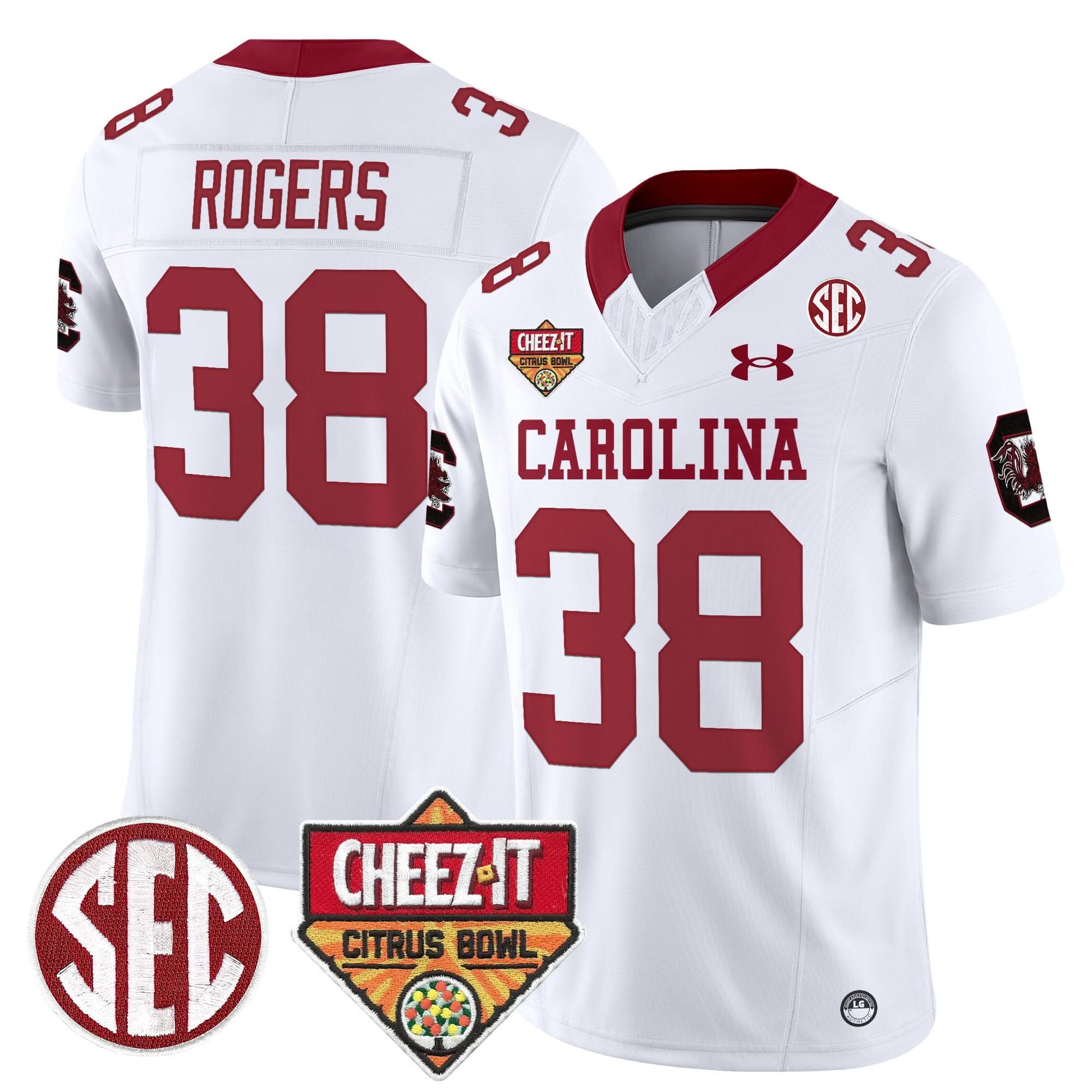 South Carolina Gamecocks 1980 Throwback Cheez-It Citrus Bowl Patch Vapor Limited Jersey - All Stitched 9 South Carolina Gamecocks 1980 Throwback Cheez-It Citrus Bowl Patch Vapor Limited Jersey - All Stitched - Image 9