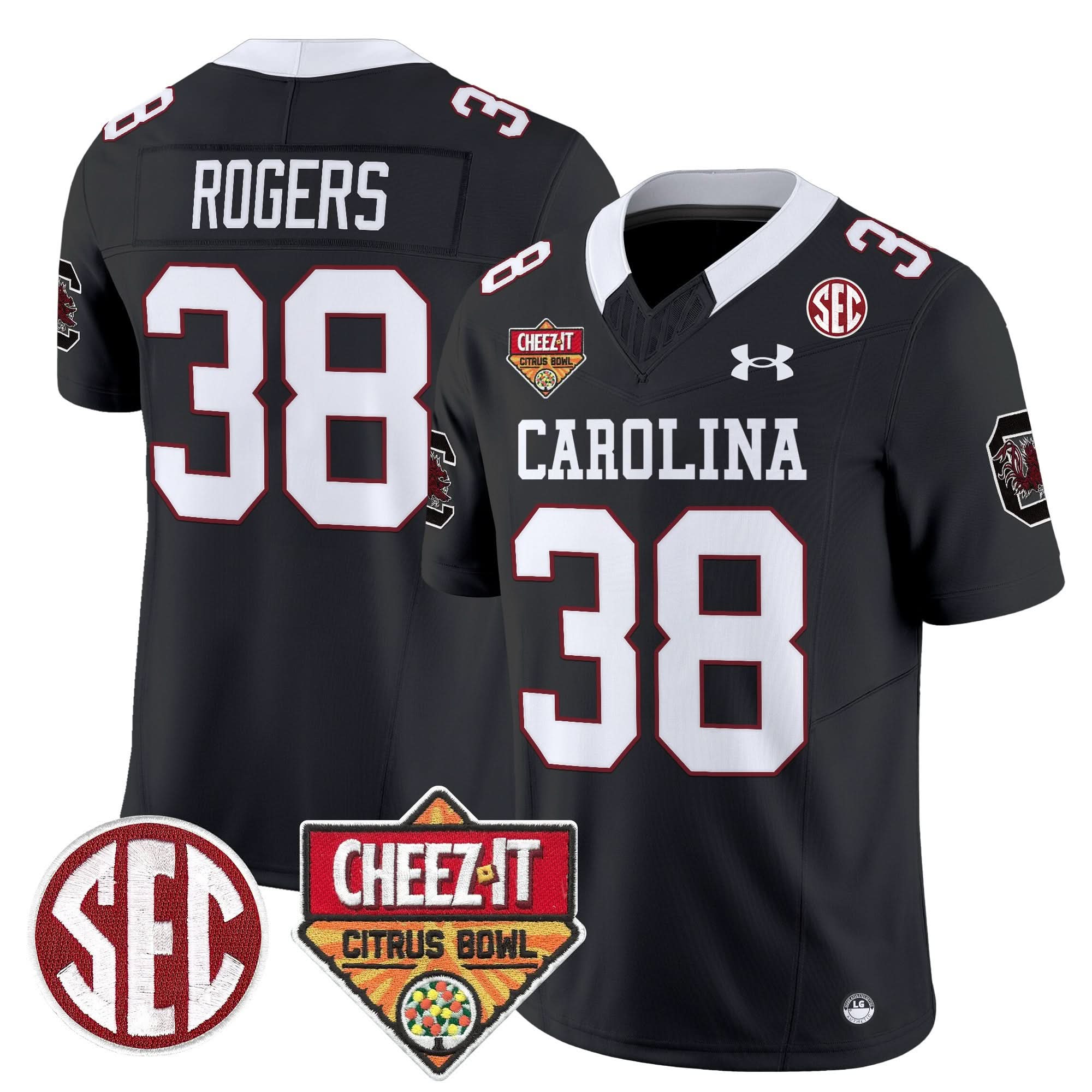 South Carolina Gamecocks 1980 Throwback Cheez-It Citrus Bowl Patch Vapor Limited Jersey - All Stitched 40 South Carolina Gamecocks 1980 Throwback Cheez-It Citrus Bowl Patch Vapor Limited Jersey - All Stitched - Image 40