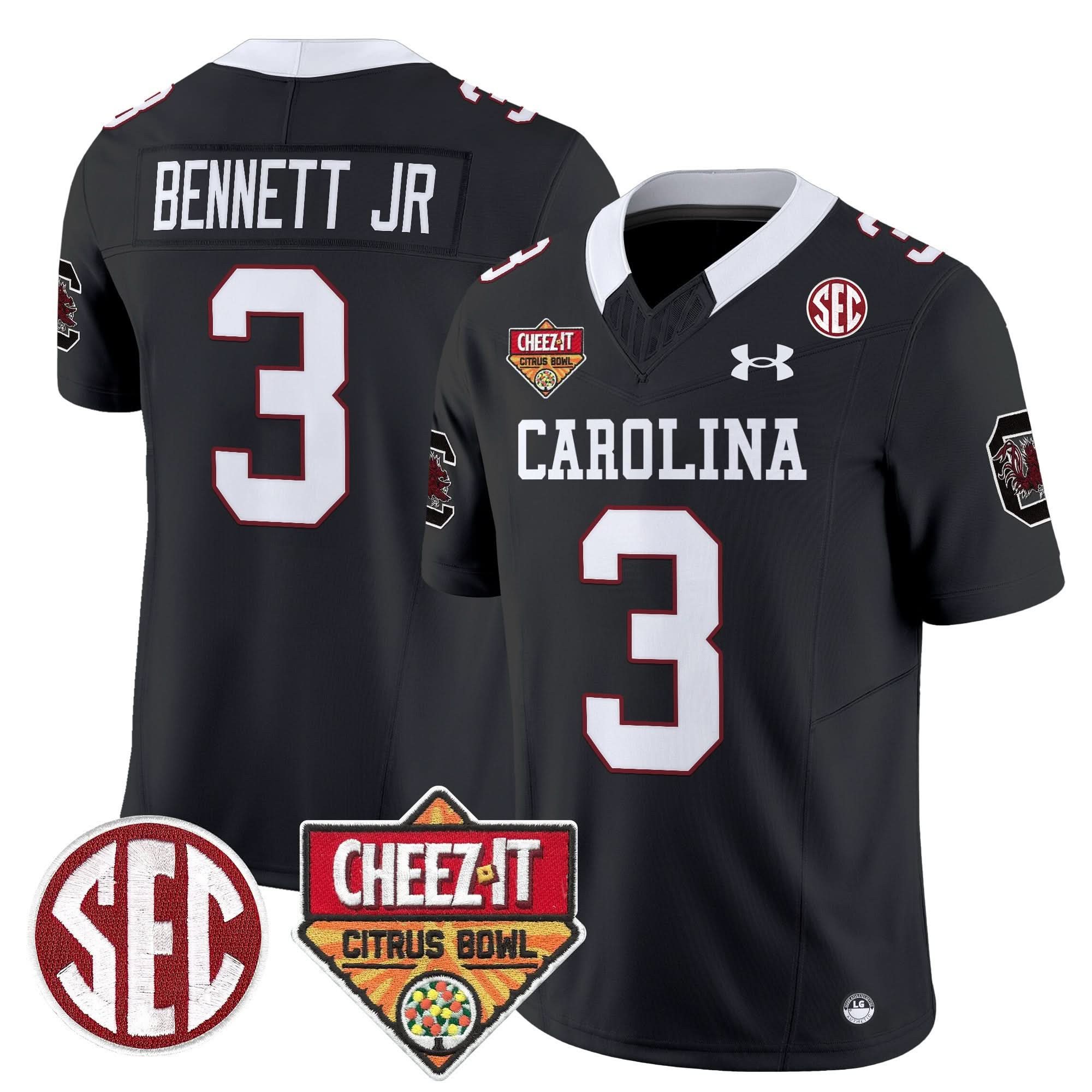 South Carolina Gamecocks 1980 Throwback Cheez-It Citrus Bowl Patch Vapor Limited Jersey - All Stitched 4 South Carolina Gamecocks 1980 Throwback Cheez-It Citrus Bowl Patch Vapor Limited Jersey - All Stitched - Image 4