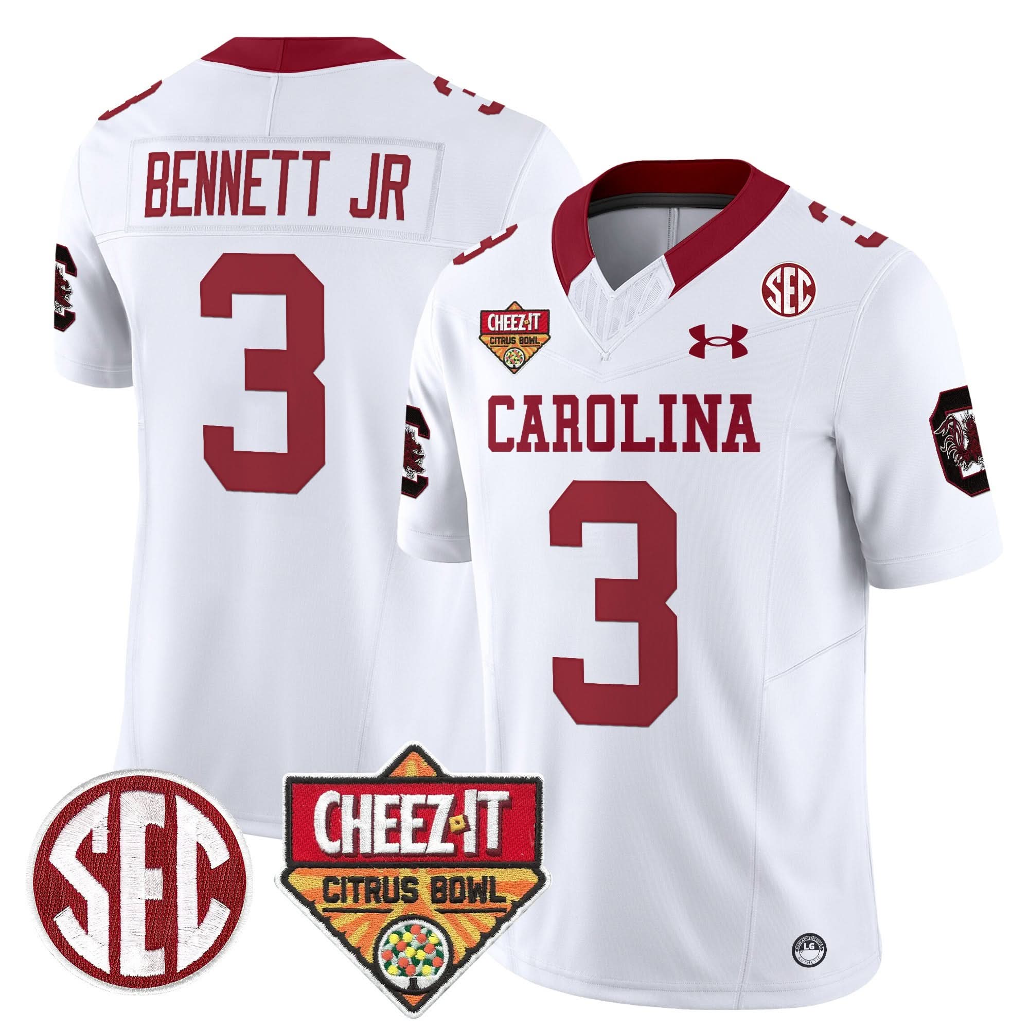South Carolina Gamecocks 1980 Throwback Cheez-It Citrus Bowl Patch Vapor Limited Jersey - All Stitched 13 South Carolina Gamecocks 1980 Throwback Cheez-It Citrus Bowl Patch Vapor Limited Jersey - All Stitched - Image 13