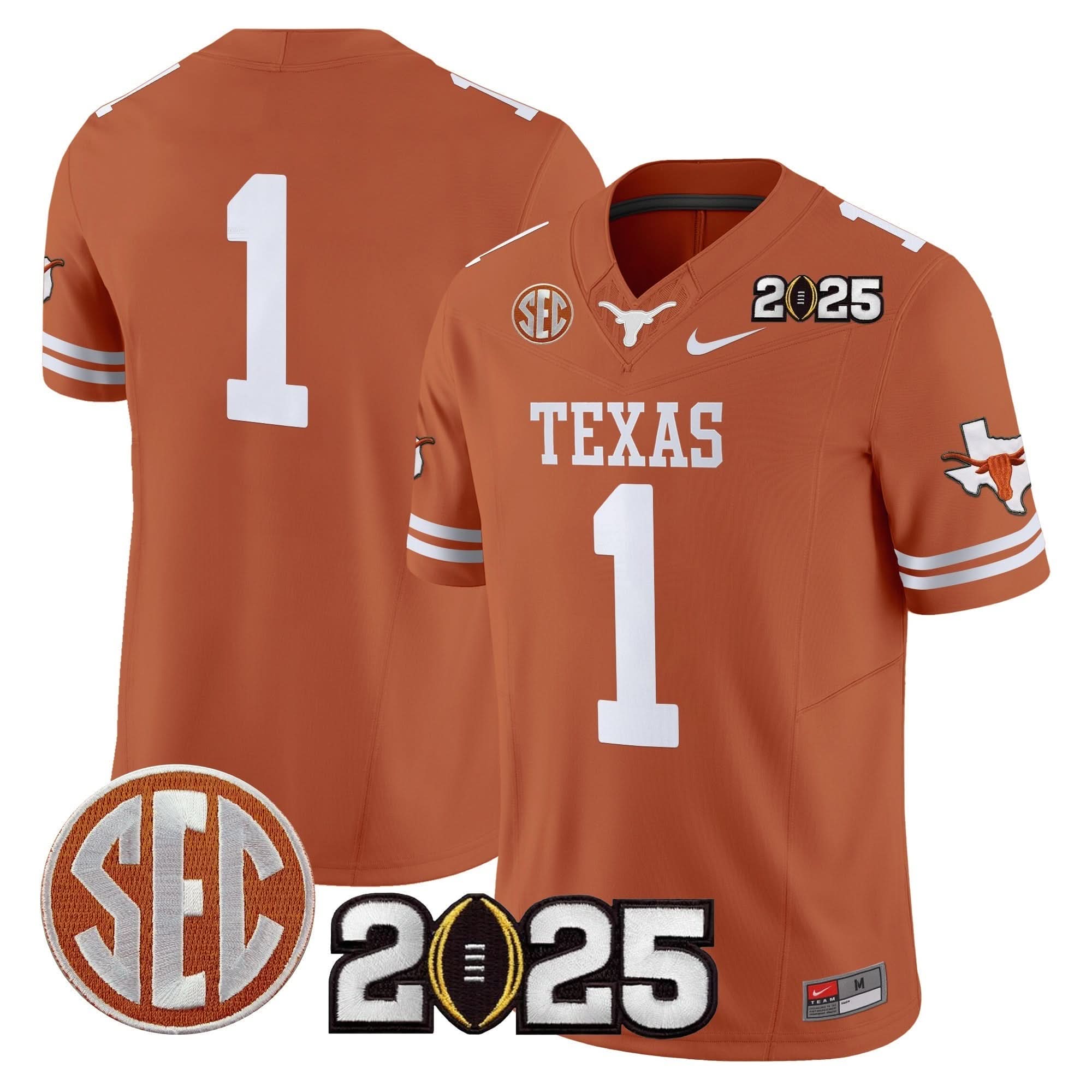 Texas Longhorns 2025 CFP Final Patch Vapor Limited Jersey - All Stitched 30 Texas Longhorns 2025 CFP Final Patch Vapor Limited Jersey - All Stitched - Image 30