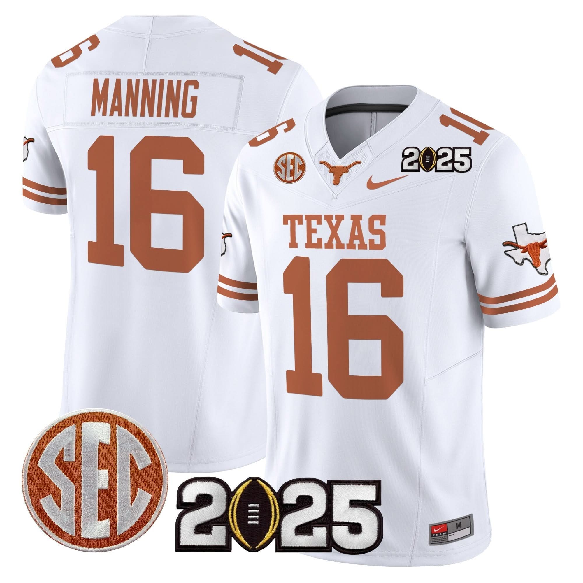Texas Longhorns 2025 CFP Final Patch Vapor Limited Jersey - All Stitched 32 Texas Longhorns 2025 CFP Final Patch Vapor Limited Jersey - All Stitched - Image 32