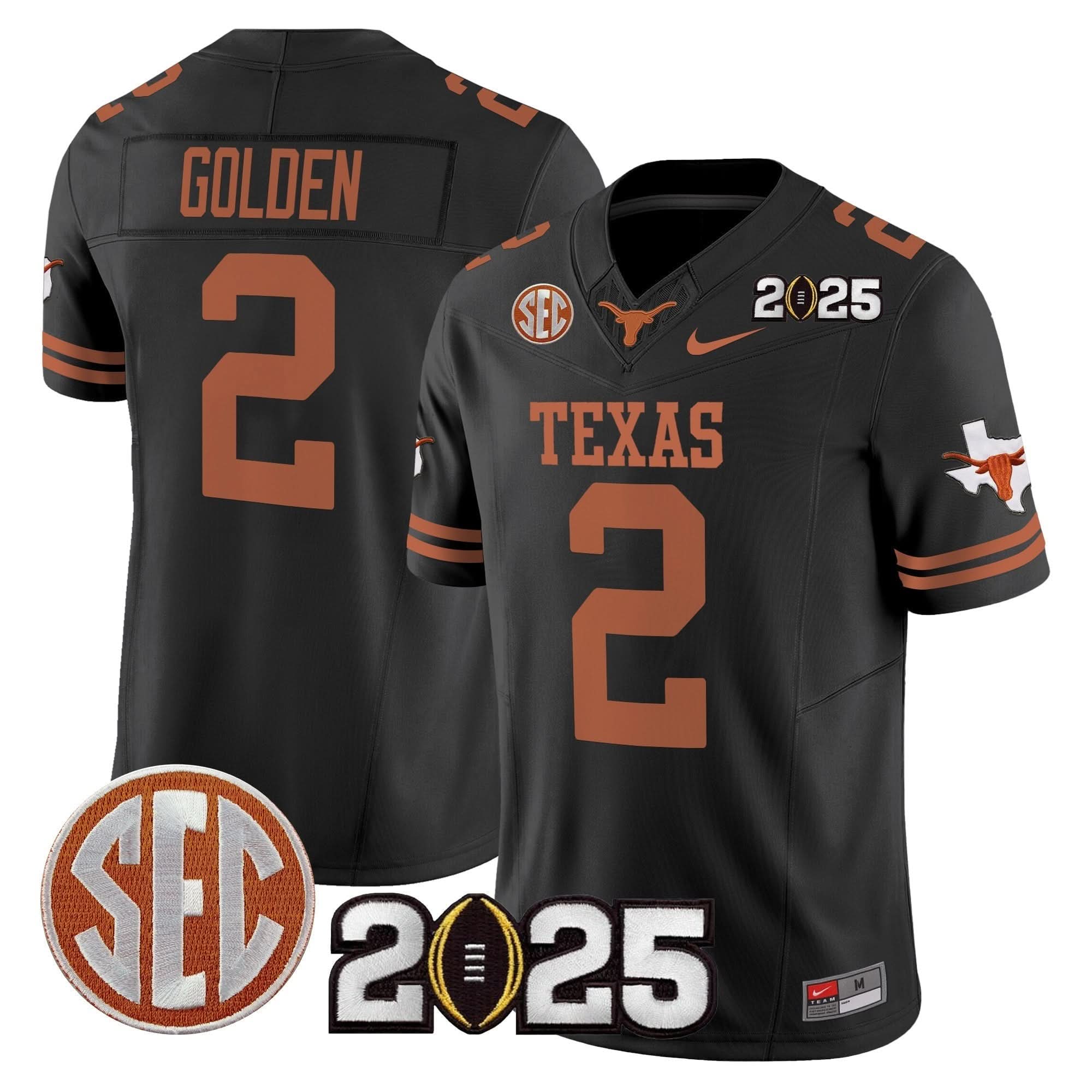 Texas Longhorns 2025 CFP Final Patch Vapor Limited Jersey - All Stitched 19 Texas Longhorns 2025 CFP Final Patch Vapor Limited Jersey - All Stitched - Image 19