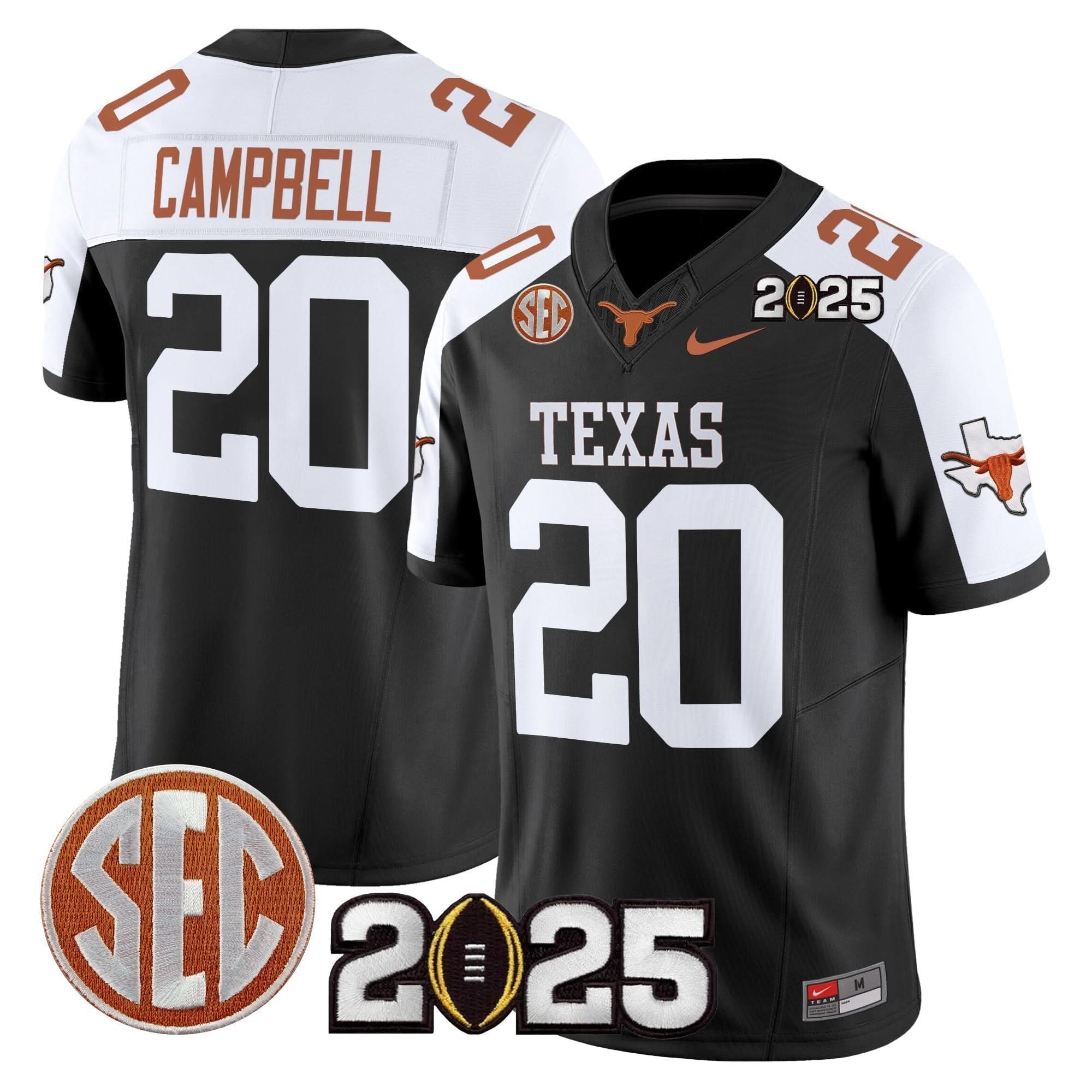 Texas Longhorns 2025 CFP Final Patch Vapor Limited Jersey - All Stitched 51 Texas Longhorns 2025 CFP Final Patch Vapor Limited Jersey - All Stitched - Image 51