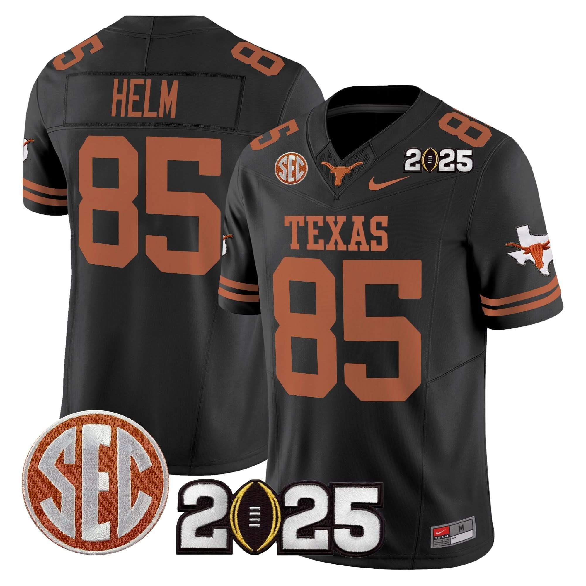 Texas Longhorns 2025 CFP Final Patch Vapor Limited Jersey - All Stitched 16 Texas Longhorns 2025 CFP Final Patch Vapor Limited Jersey - All Stitched - Image 16