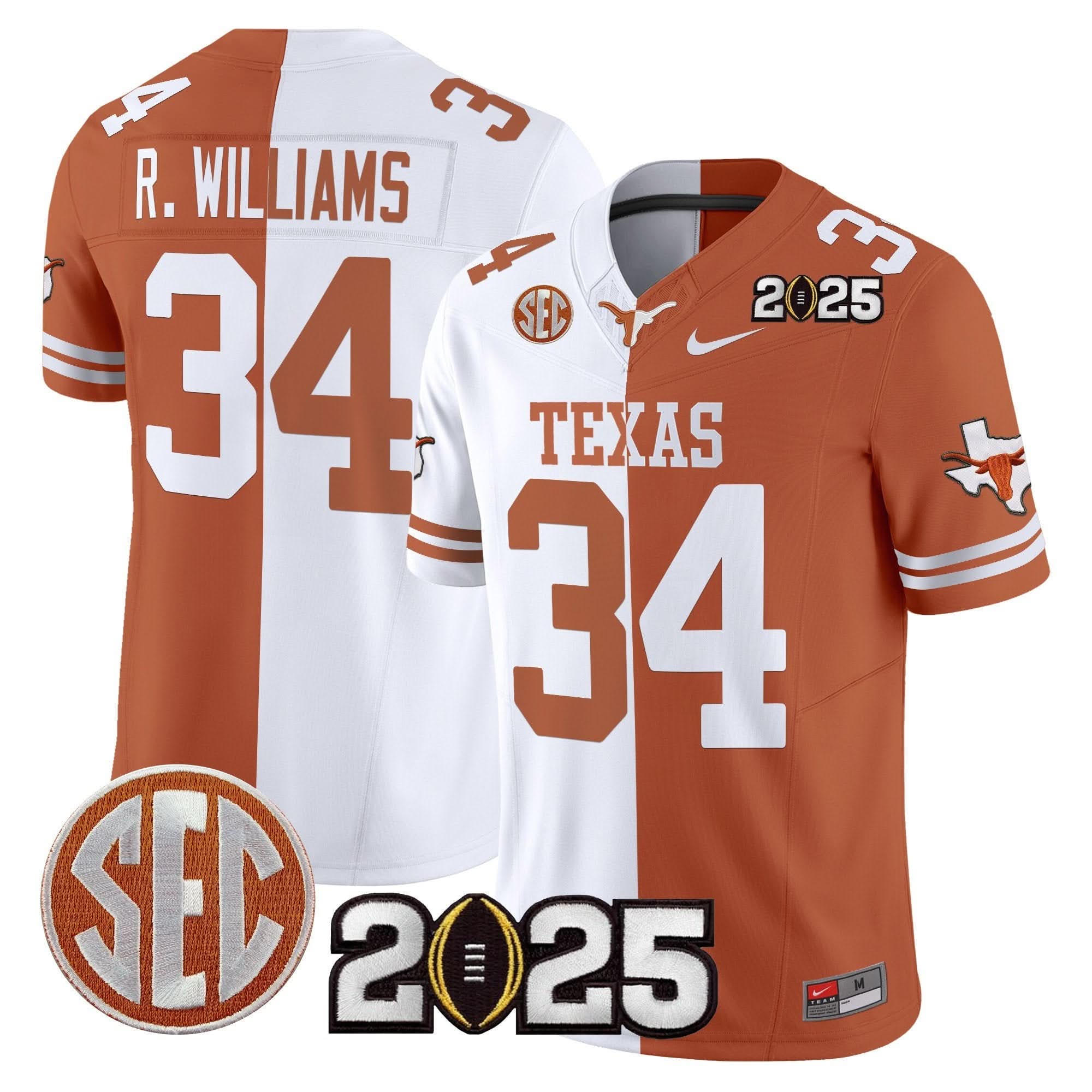 Texas Longhorns 2025 CFP Final Patch Vapor Limited Jersey - All Stitched 43 Texas Longhorns 2025 CFP Final Patch Vapor Limited Jersey - All Stitched - Image 43