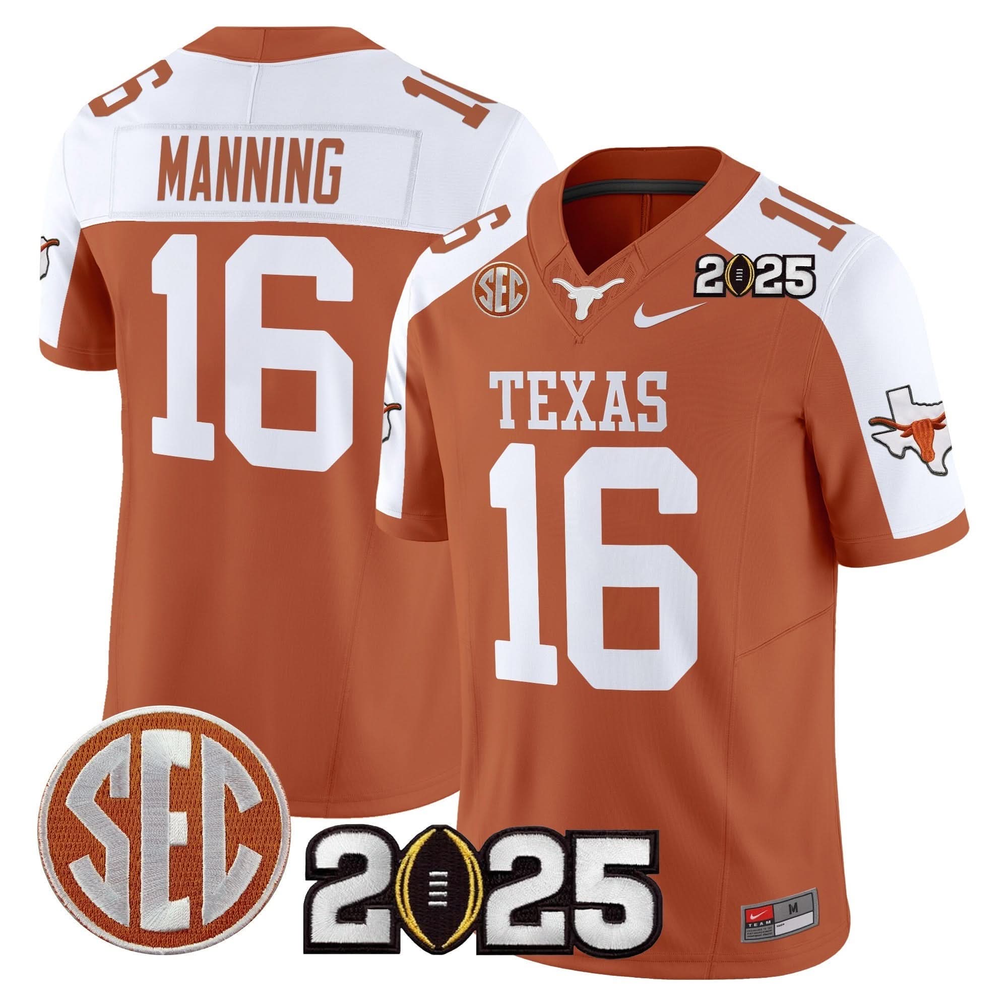 Texas Longhorns 2025 CFP Final Patch Vapor Limited Jersey - All Stitched 3 Texas Longhorns 2025 CFP Final Patch Vapor Limited Jersey - All Stitched - Image 3