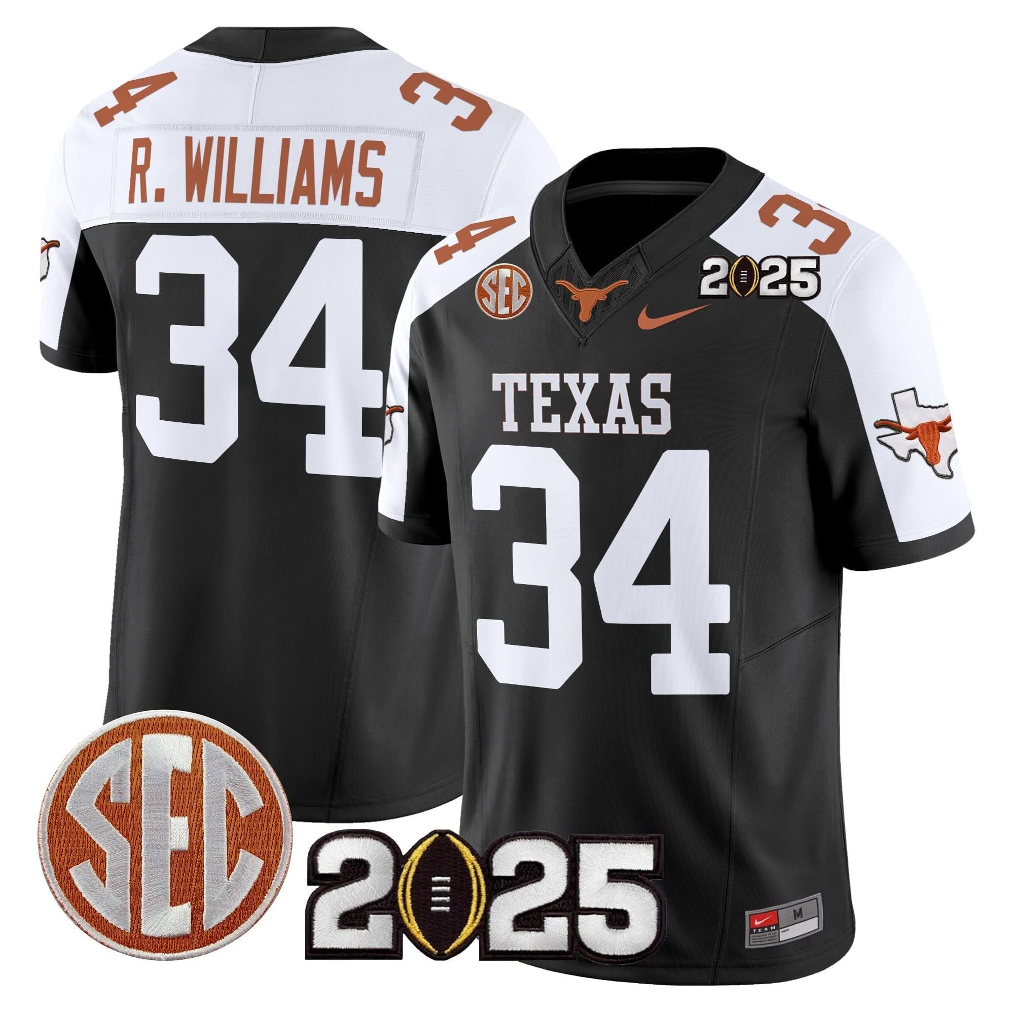 Texas Longhorns 2025 CFP Final Patch Vapor Limited Jersey - All Stitched 23 Texas Longhorns 2025 CFP Final Patch Vapor Limited Jersey - All Stitched - Image 23
