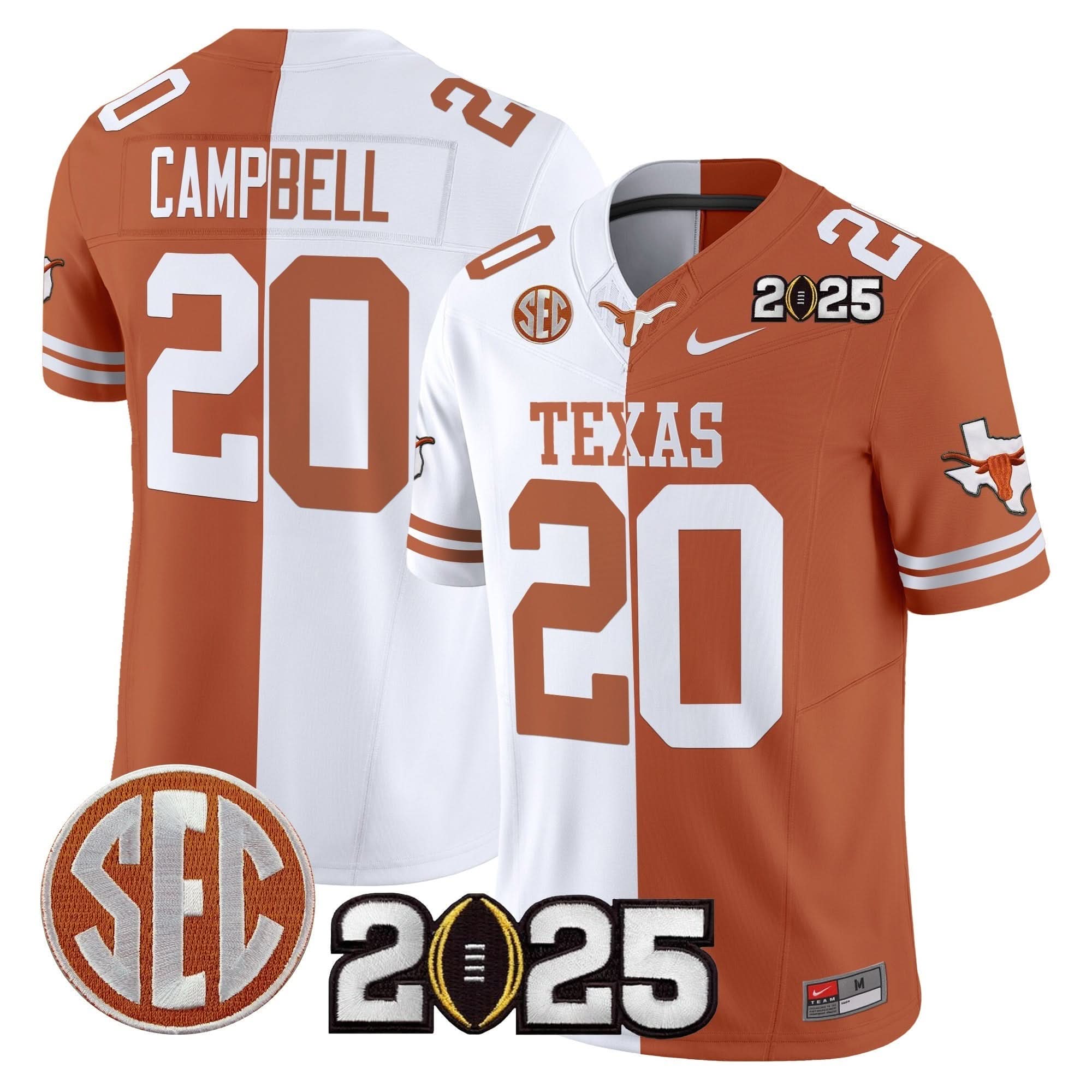 Texas Longhorns 2025 CFP Final Patch Vapor Limited Jersey - All Stitched 47 Texas Longhorns 2025 CFP Final Patch Vapor Limited Jersey - All Stitched - Image 47