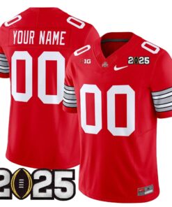 Alternative view of Custom Ohio State Buckeyes Jersey 'Heritage Stripe' 2025 CFP Final Patch Vapor Limited - All Stitched