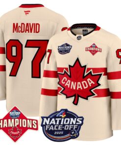 Alternative view of Men Canada 4 Nations Face-Off 2025 Champions Premium Jersey - All Stitched