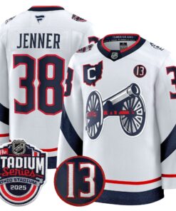 Alternative view of Men's Columbus Blue Jackets 2025 Stadium Series & #13 Johnny Gaudreau Patch Premium Jersey - All Stitched