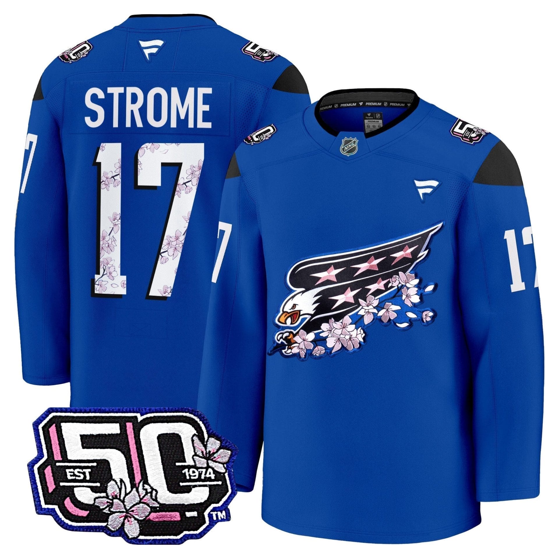 Men Washington Capitals 50th Anniversary Cherry Blossom Premium Jersey - All Stitched 31 Men Washington Capitals 50th Anniversary Cherry Blossom Premium Jersey - All Stitched - Image 31