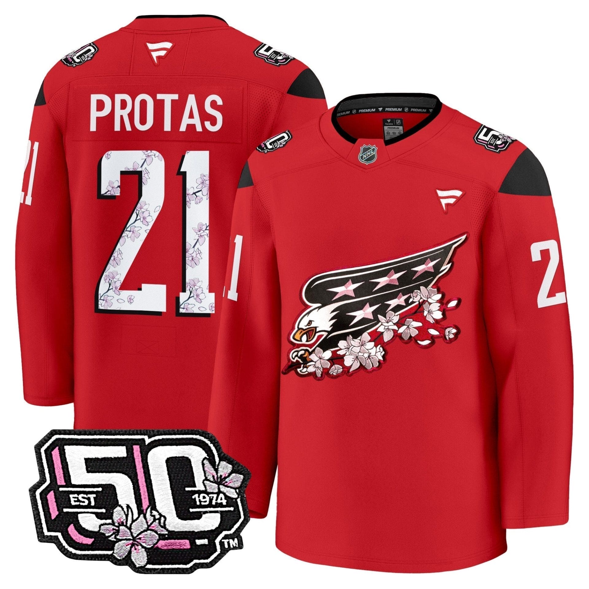Men Washington Capitals 50th Anniversary Cherry Blossom Premium Jersey - All Stitched 11 Men Washington Capitals 50th Anniversary Cherry Blossom Premium Jersey - All Stitched - Image 11
