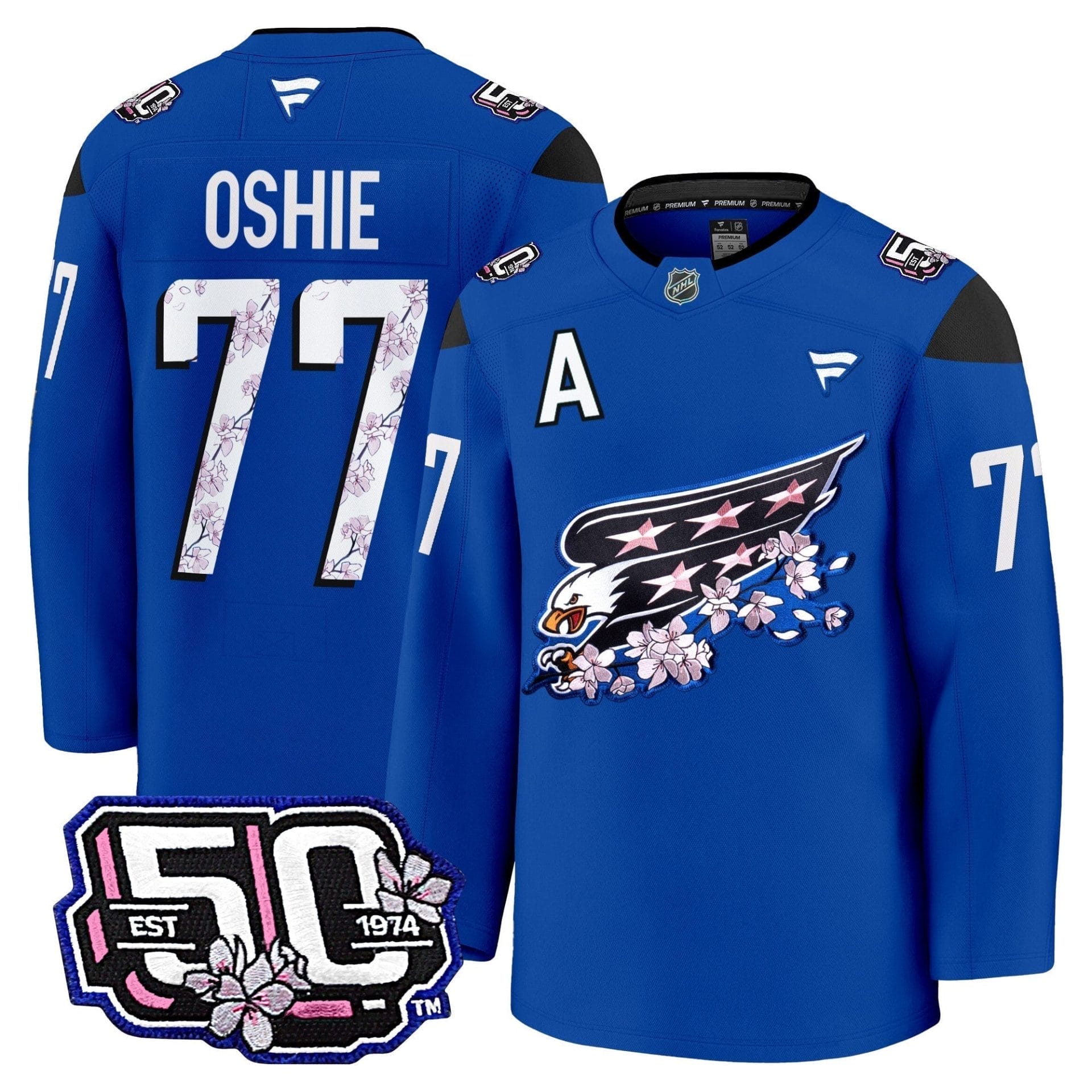 Men Washington Capitals 50th Anniversary Cherry Blossom Premium Jersey - All Stitched 35 Men Washington Capitals 50th Anniversary Cherry Blossom Premium Jersey - All Stitched - Image 35
