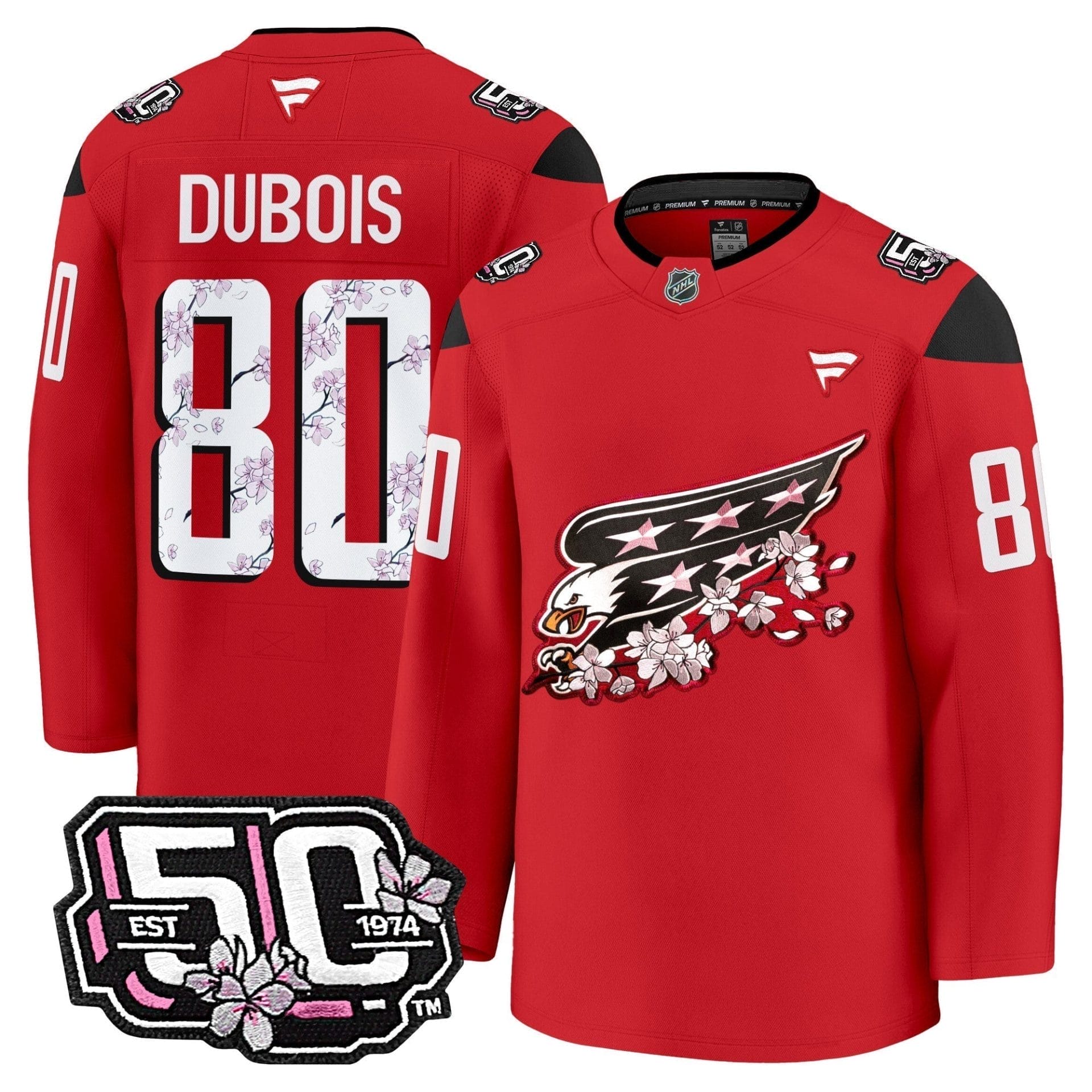 Men Washington Capitals 50th Anniversary Cherry Blossom Premium Jersey - All Stitched 10 Men Washington Capitals 50th Anniversary Cherry Blossom Premium Jersey - All Stitched - Image 10