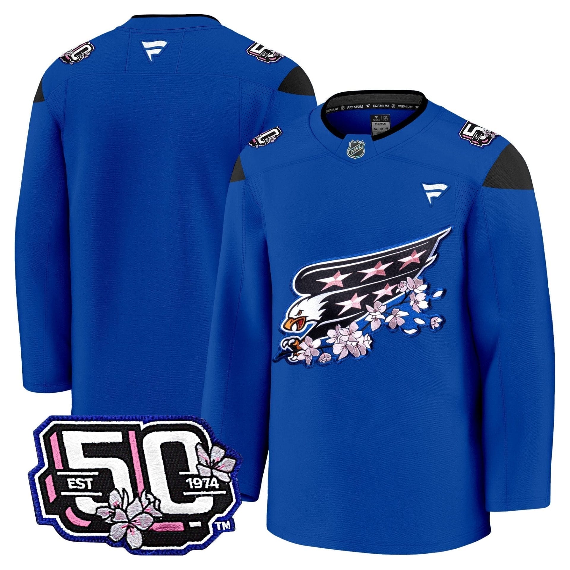 Men Washington Capitals 50th Anniversary Cherry Blossom Premium Jersey - All Stitched 36 Men Washington Capitals 50th Anniversary Cherry Blossom Premium Jersey - All Stitched - Image 36