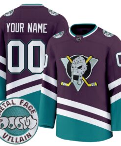 Anaheim Ducks MF DOOM Metal Face Villain Patch Premium Custom Jersey - All Stitched
