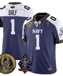 Alternative view of Navy Midshipmen Lacrosse Jolly Rogers Vapor Limited Jersey - All Stitched