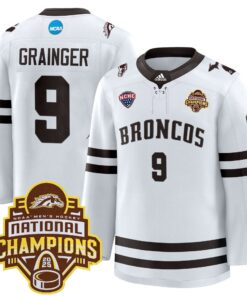 Men Western Michigan Broncos 2025 National Champions Patch Premium Jersey - All Stitched 46 1744796676234