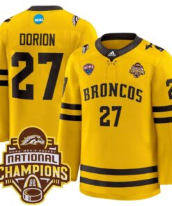 Men Western Michigan Broncos 2025 National Champions Patch Premium Jersey - All Stitched 35 1744797619001