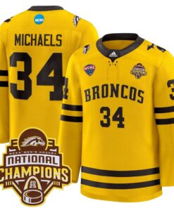 Men Western Michigan Broncos 2025 National Champions Patch Premium Jersey - All Stitched 40 1744797619021
