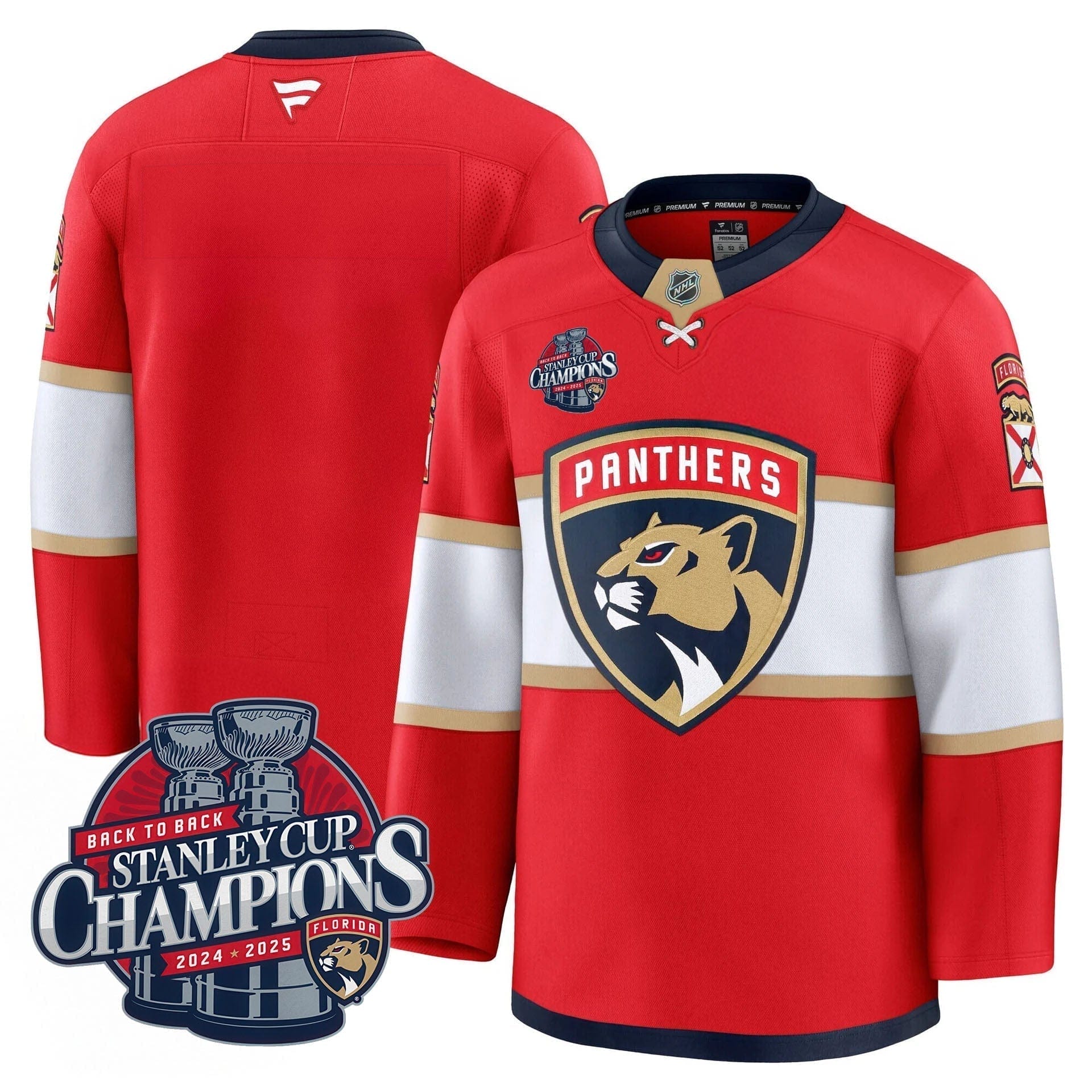 Florida Panthers 2025 Stanley Cup B2B Champions Jersey N1 - All Stitched 8 Florida Panthers 2025 Stanley Cup B2B Champions Jersey N1 - All Stitched - Image 8
