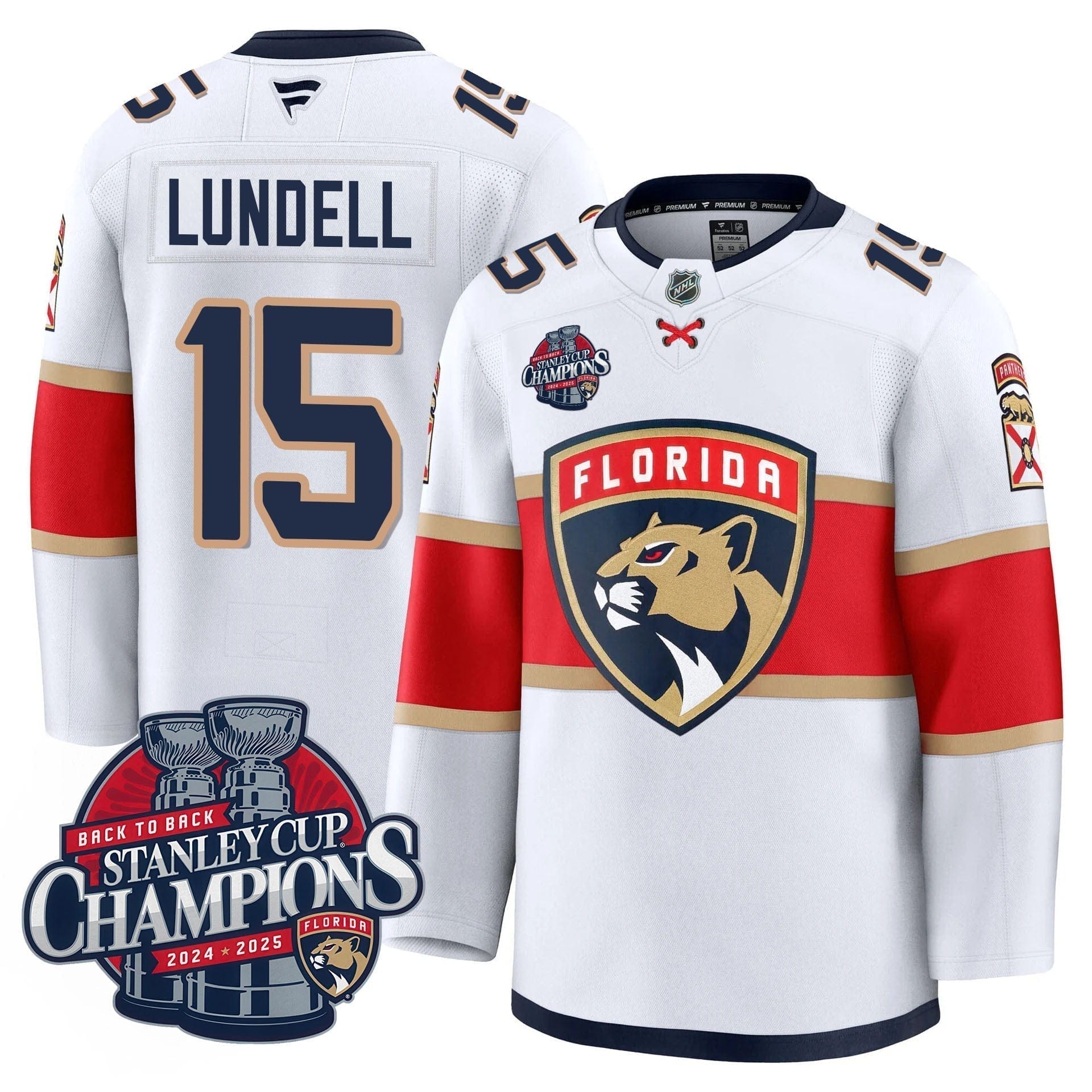 Florida Panthers 2025 Stanley Cup B2B Champions Jersey N1 - All Stitched 16 Florida Panthers 2025 Stanley Cup B2B Champions Jersey N1 - All Stitched - Image 16