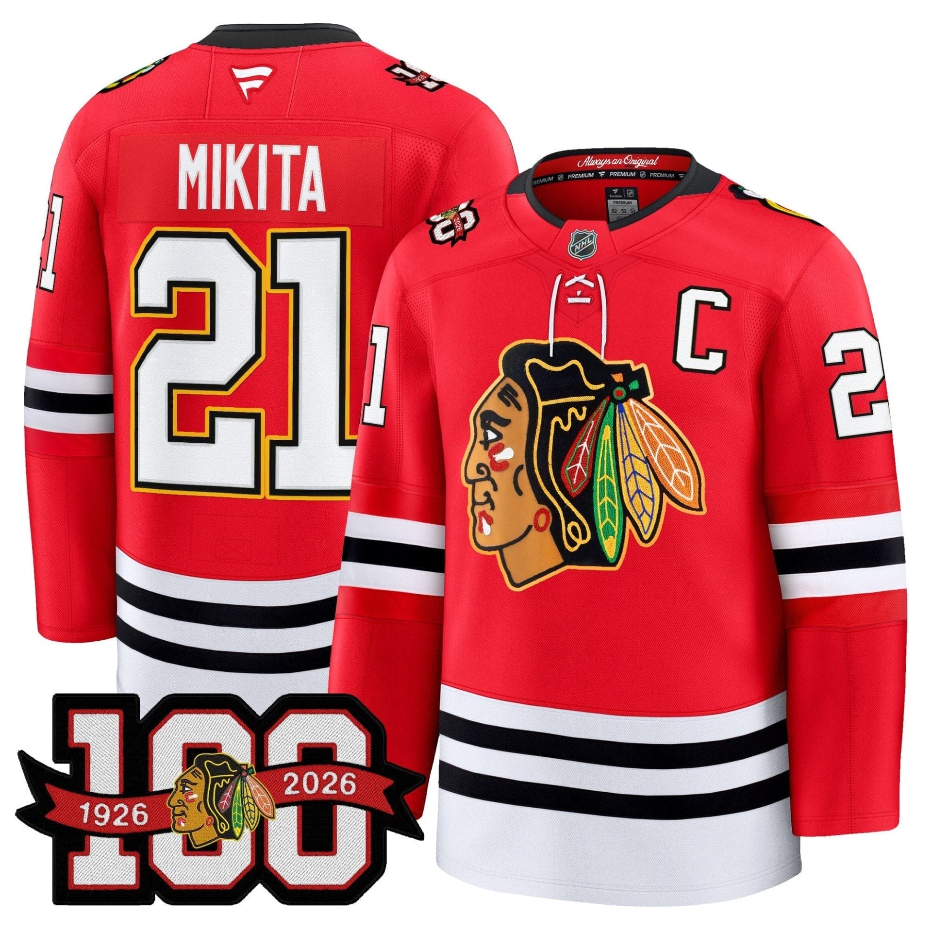 Chicago Blackhawks 100th Anniversary Premium Jersey - All Stitched 6 Chicago Blackhawks 100th Anniversary Premium Jersey - All Stitched - Image 6