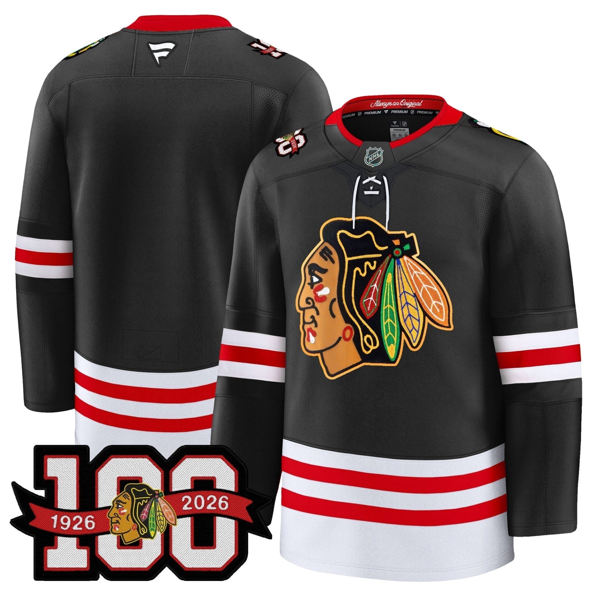 Chicago Blackhawks 100th Anniversary Premium Jersey - All Stitched 24 Chicago Blackhawks 100th Anniversary Premium Jersey - All Stitched - Image 24